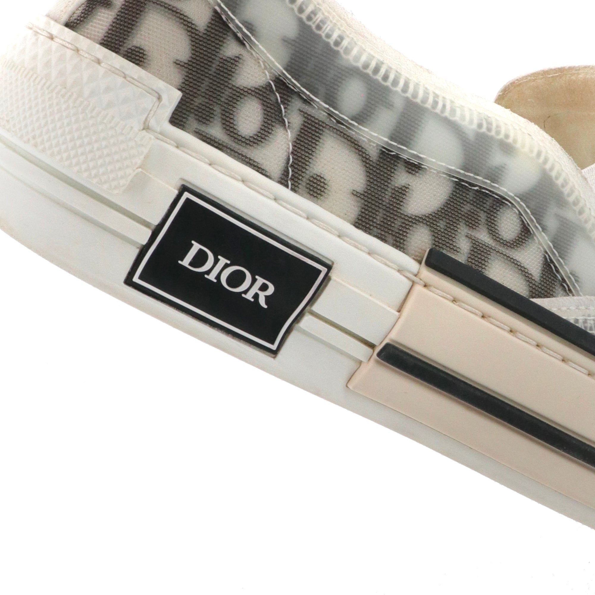 DIOR - Sneakers Slip-On B23 Dior en toile Dior oblique blanche (T40)