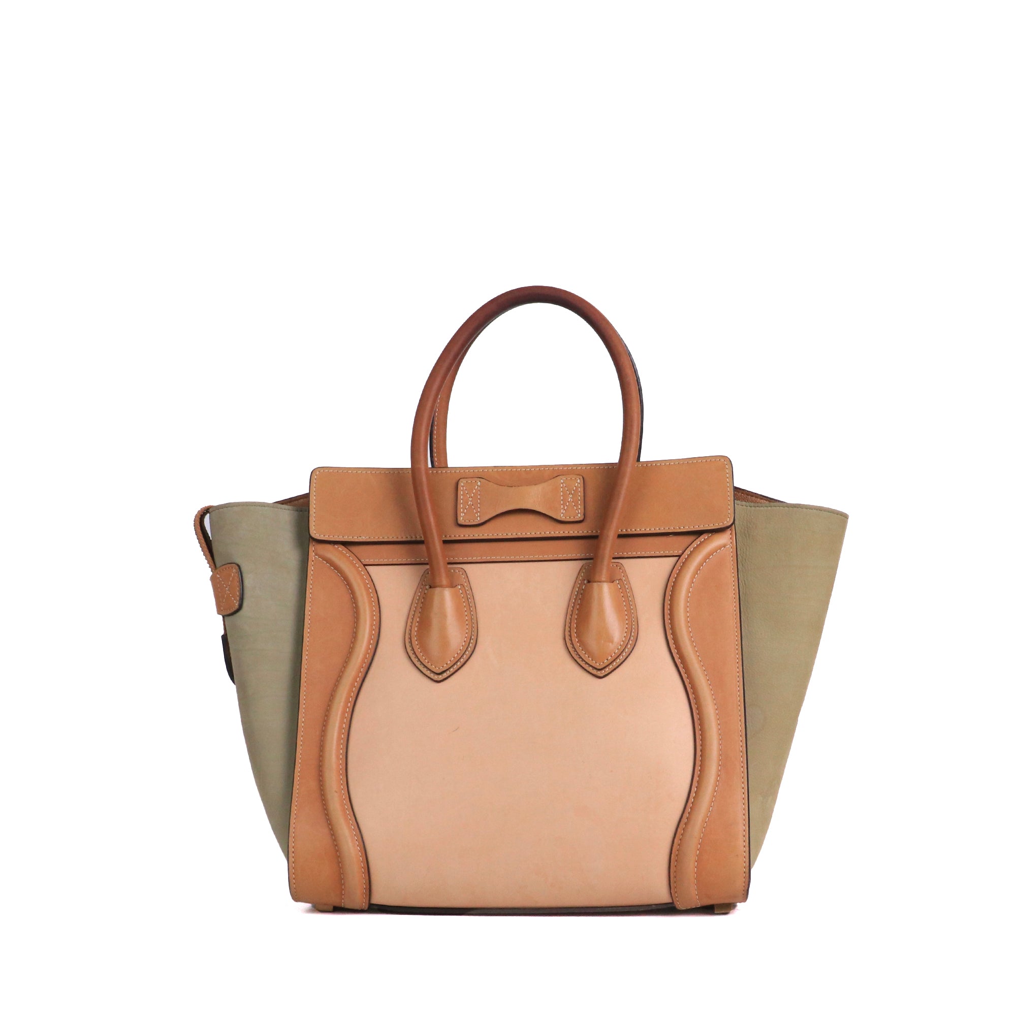 CELINE - Sac à main Luggage medium Celine en cuir bicolore