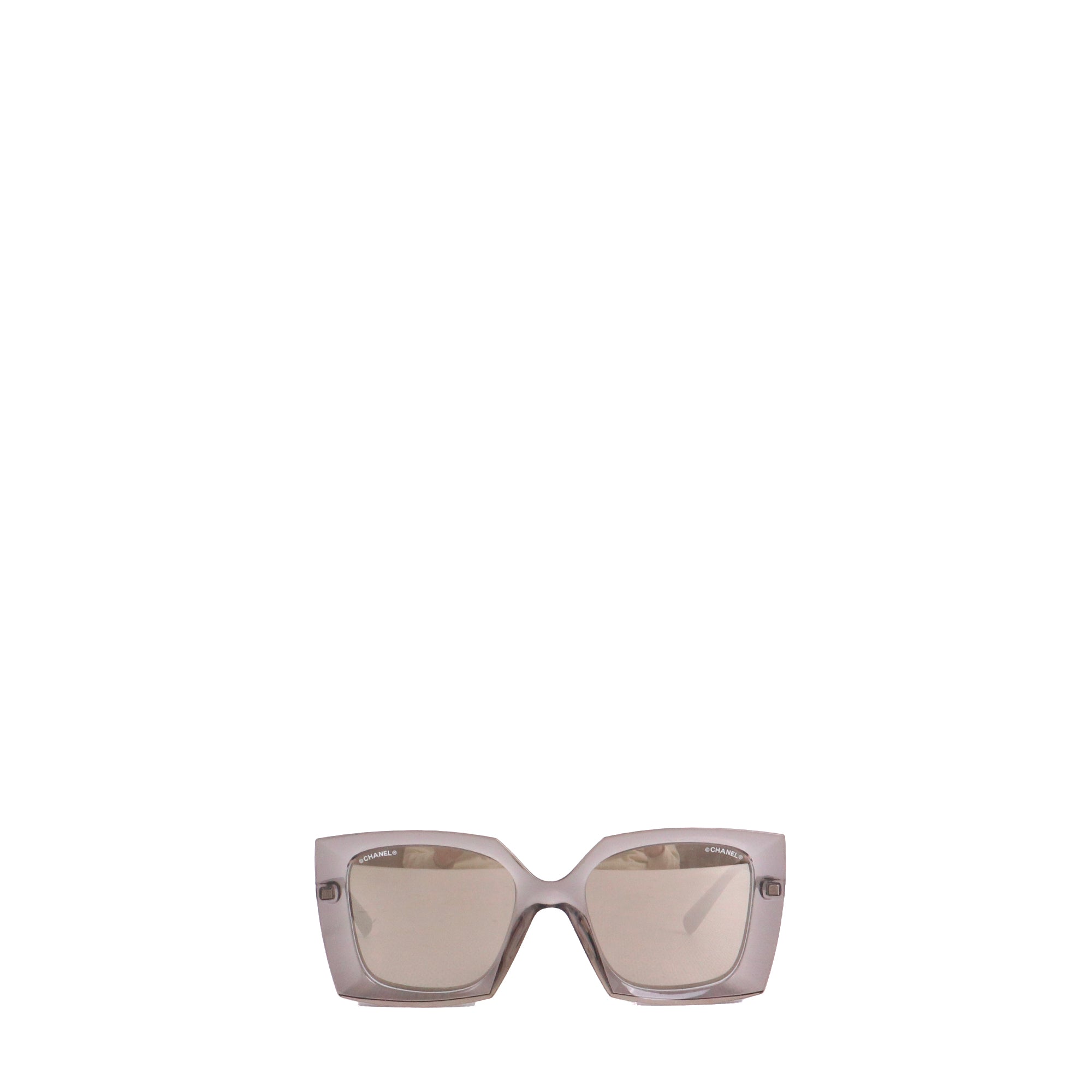 CHANEL - Lunettes de soleil Chanel en plastique transparent