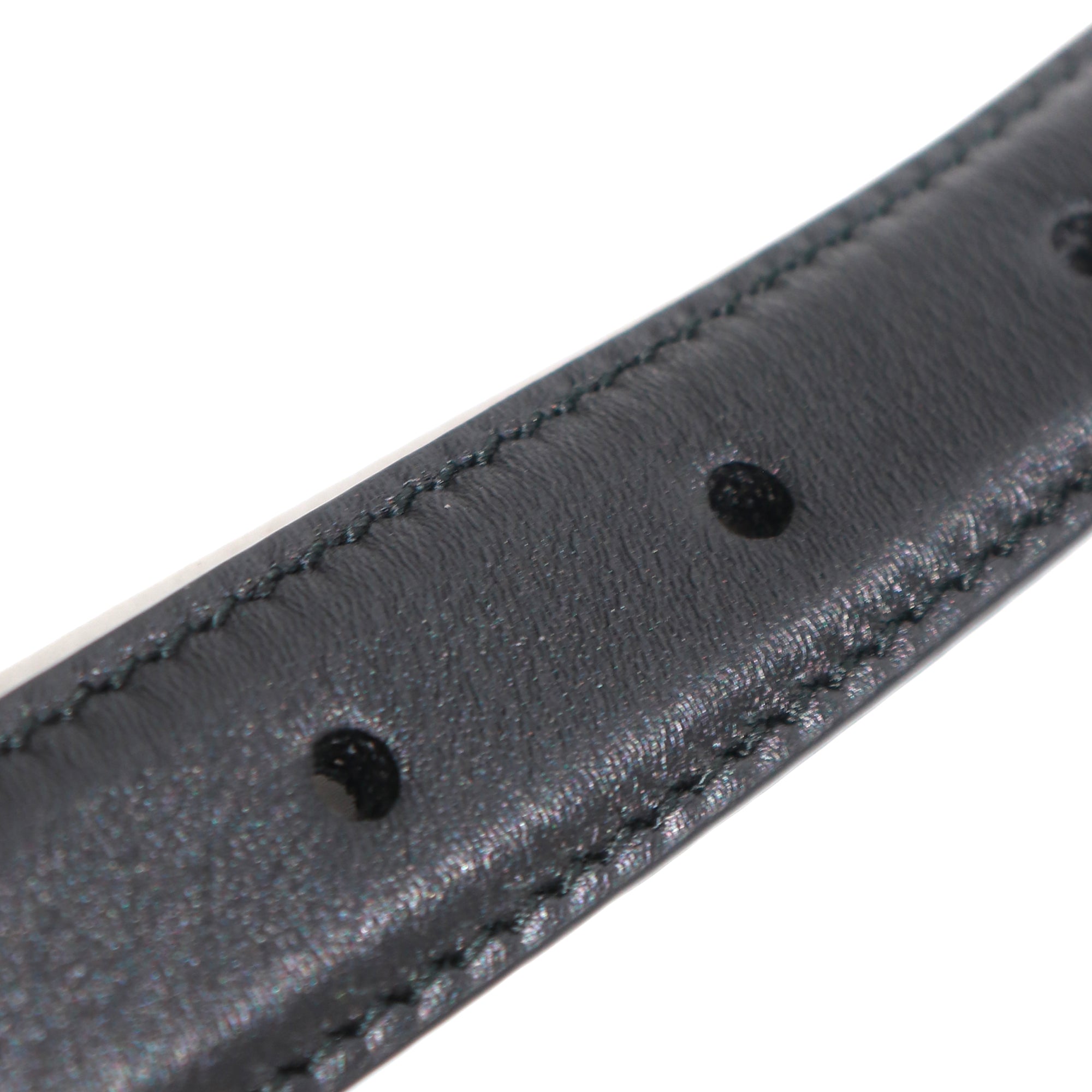 GUCCI - Ceinture en cuir lisse noir (T95)