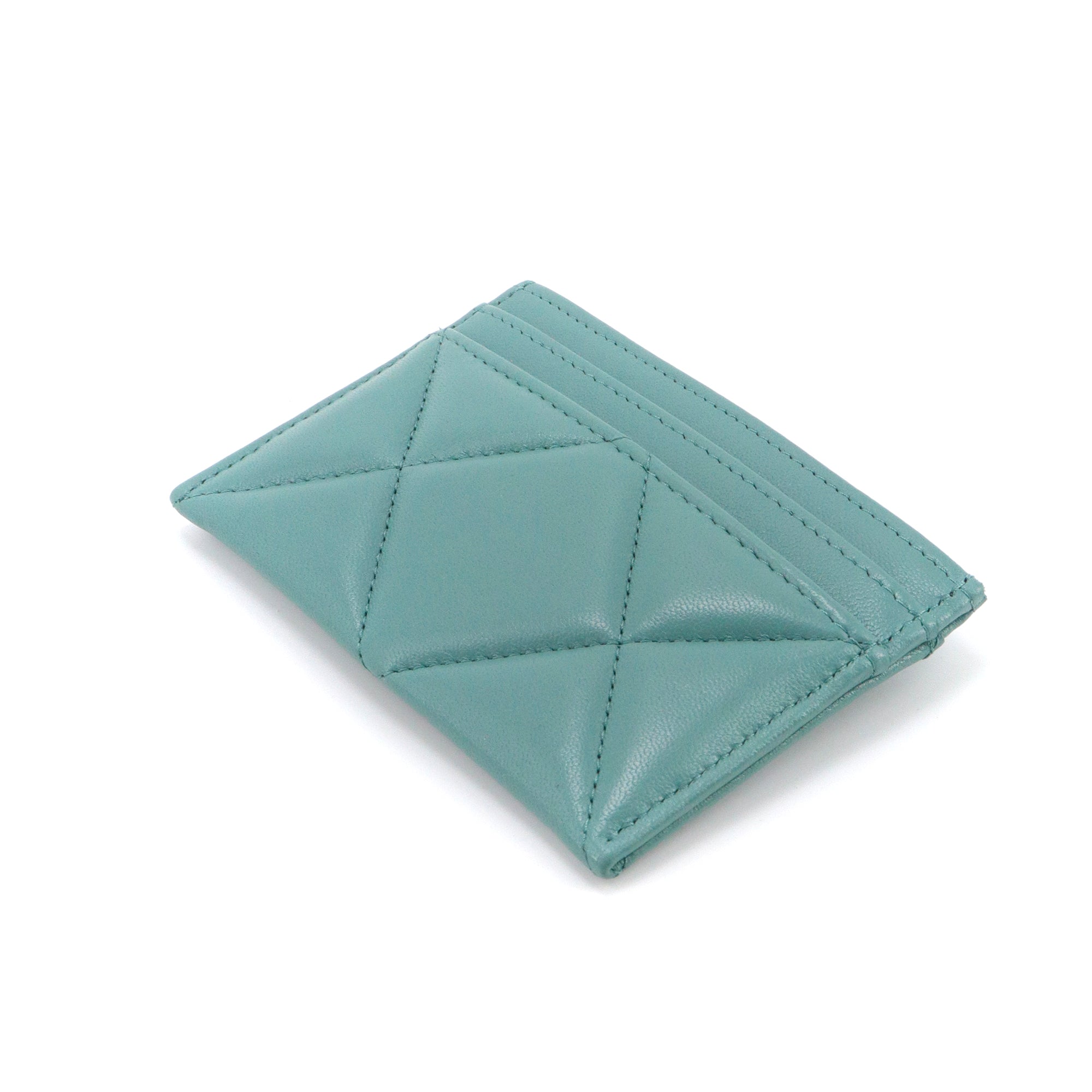 CHANEL - Porte cartes 19 Chanel en cuir bleu