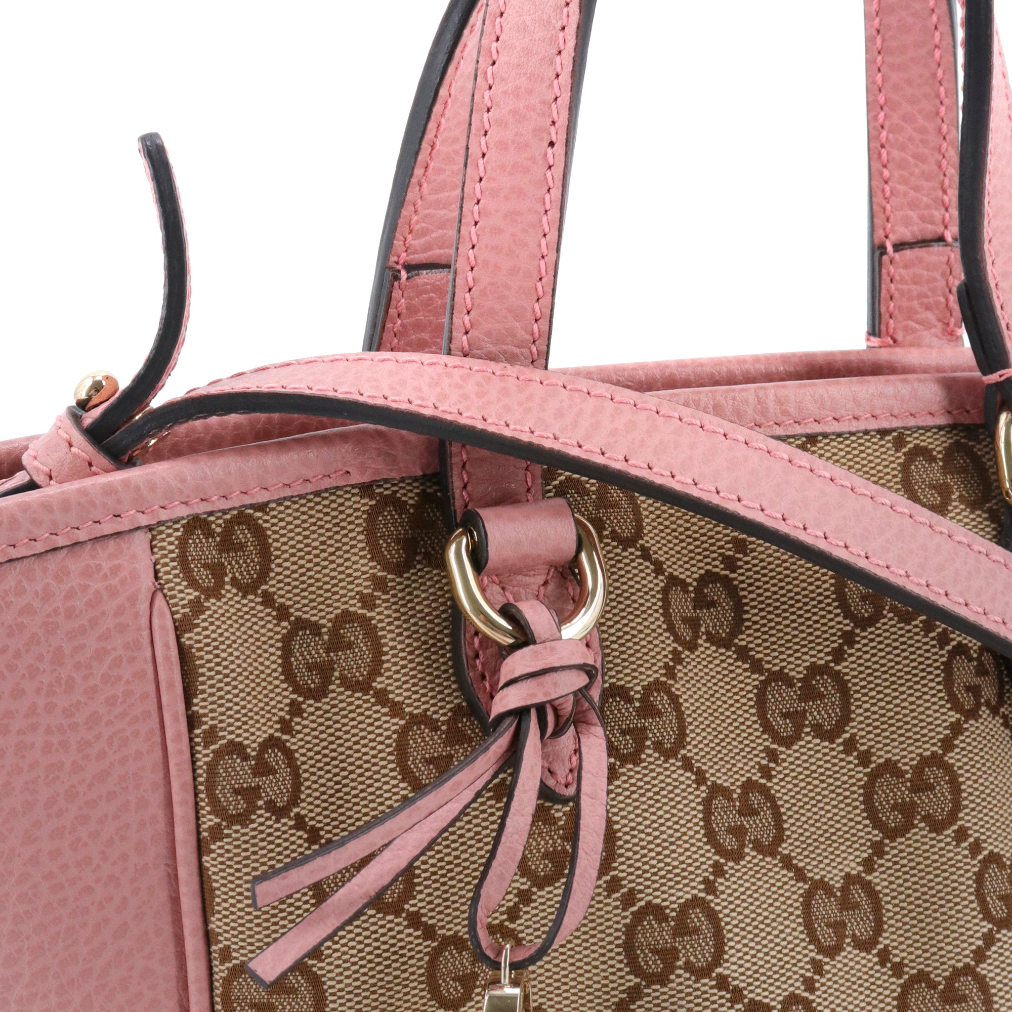 GUCCI - Sac à bandoulière Suprême GG Gucci en toile et cuir grainé rose