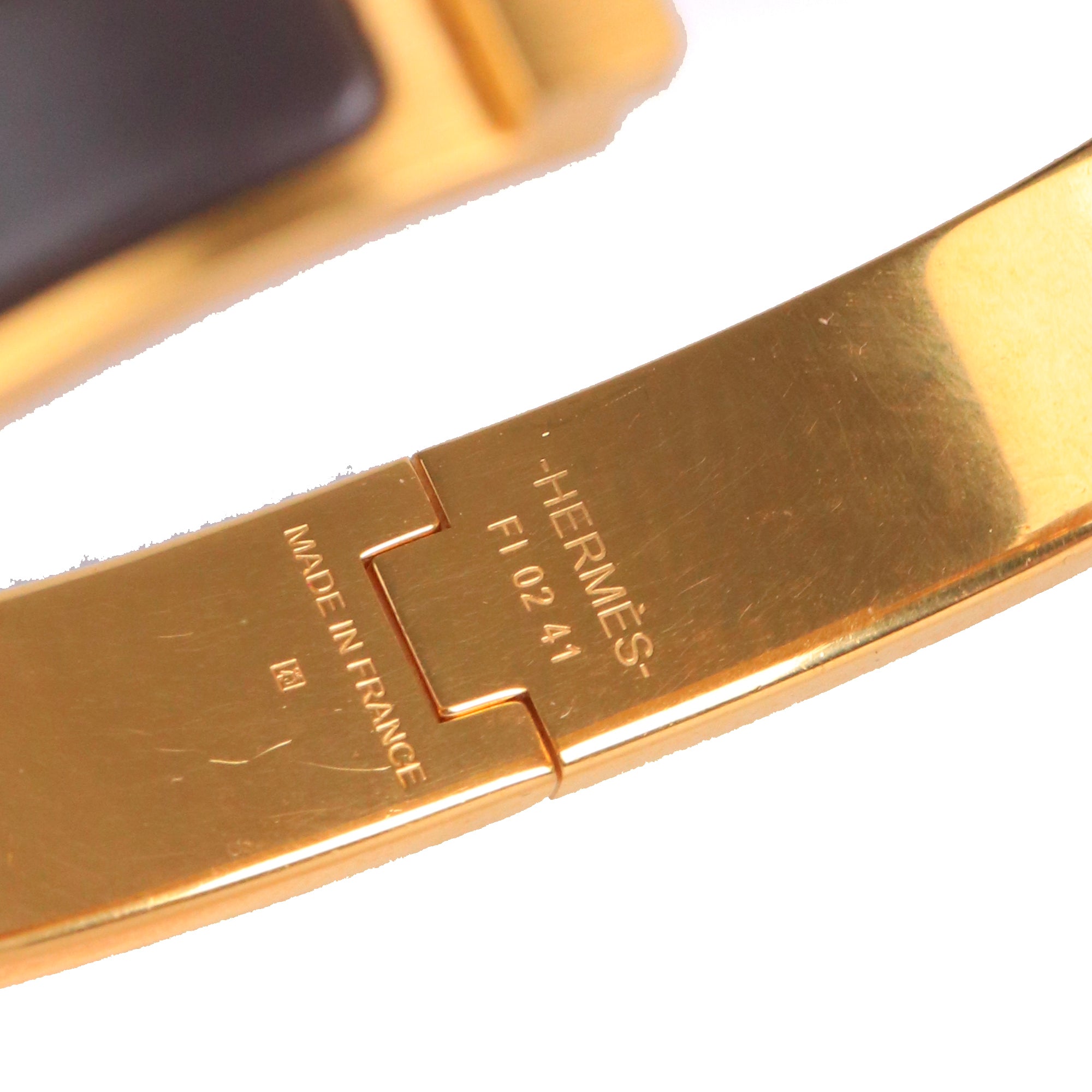 HERMÈS - Bracelet Clic HH Hermès en émail gris mat (T5)