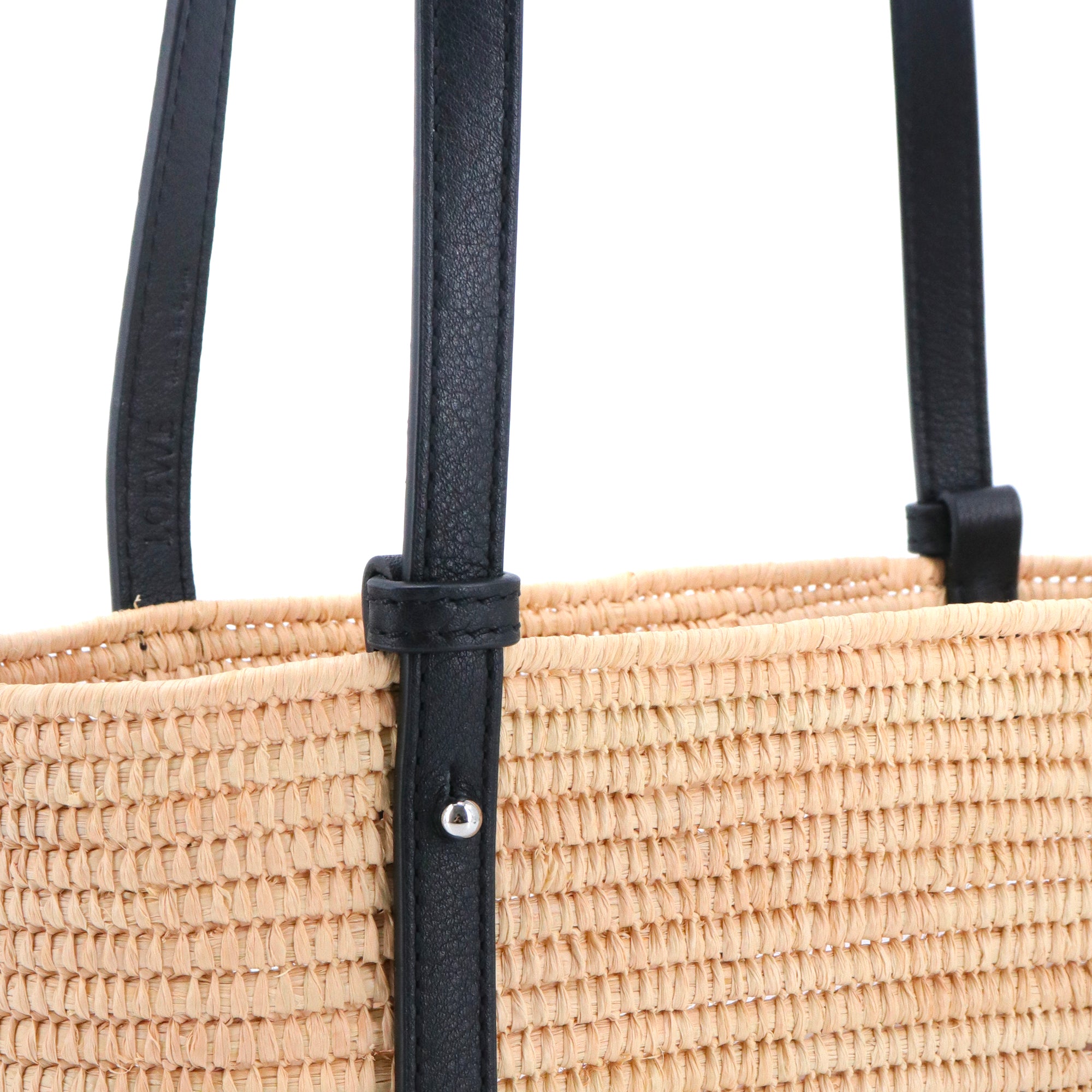 LOEWE - Sac à main Panier Square Basket Loewe en raphia beige
