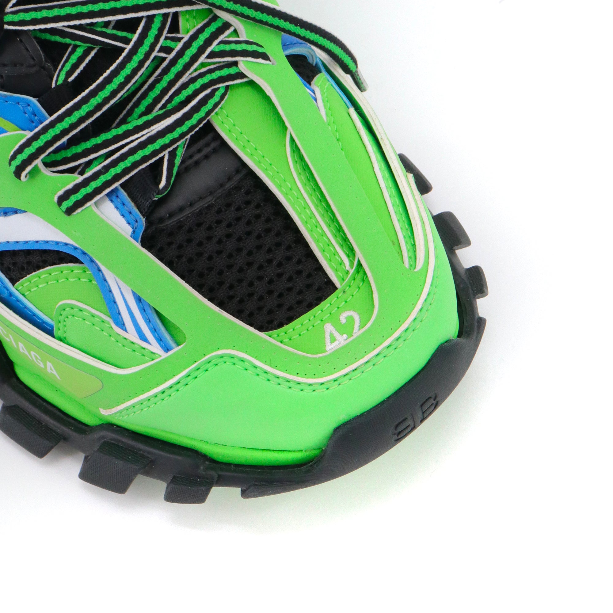 BALENCIAGA - Sneakers Track Balenciaga en cuir vert et bleu (T42)