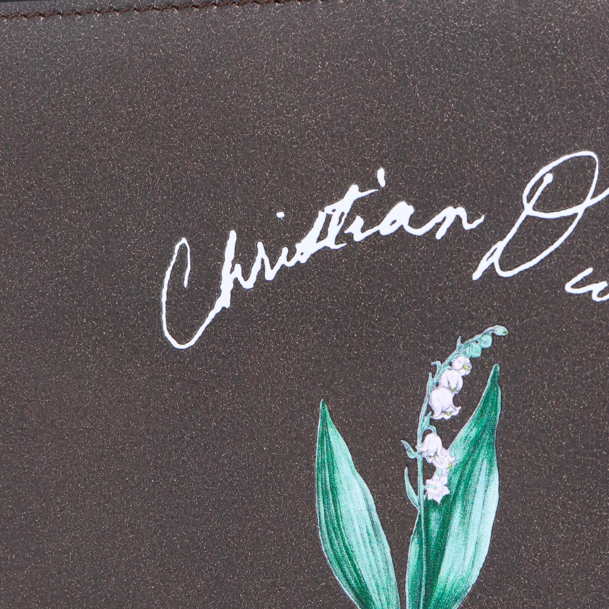 DIOR - Pochette Lily of the Valley Dior en cuir grainé gris