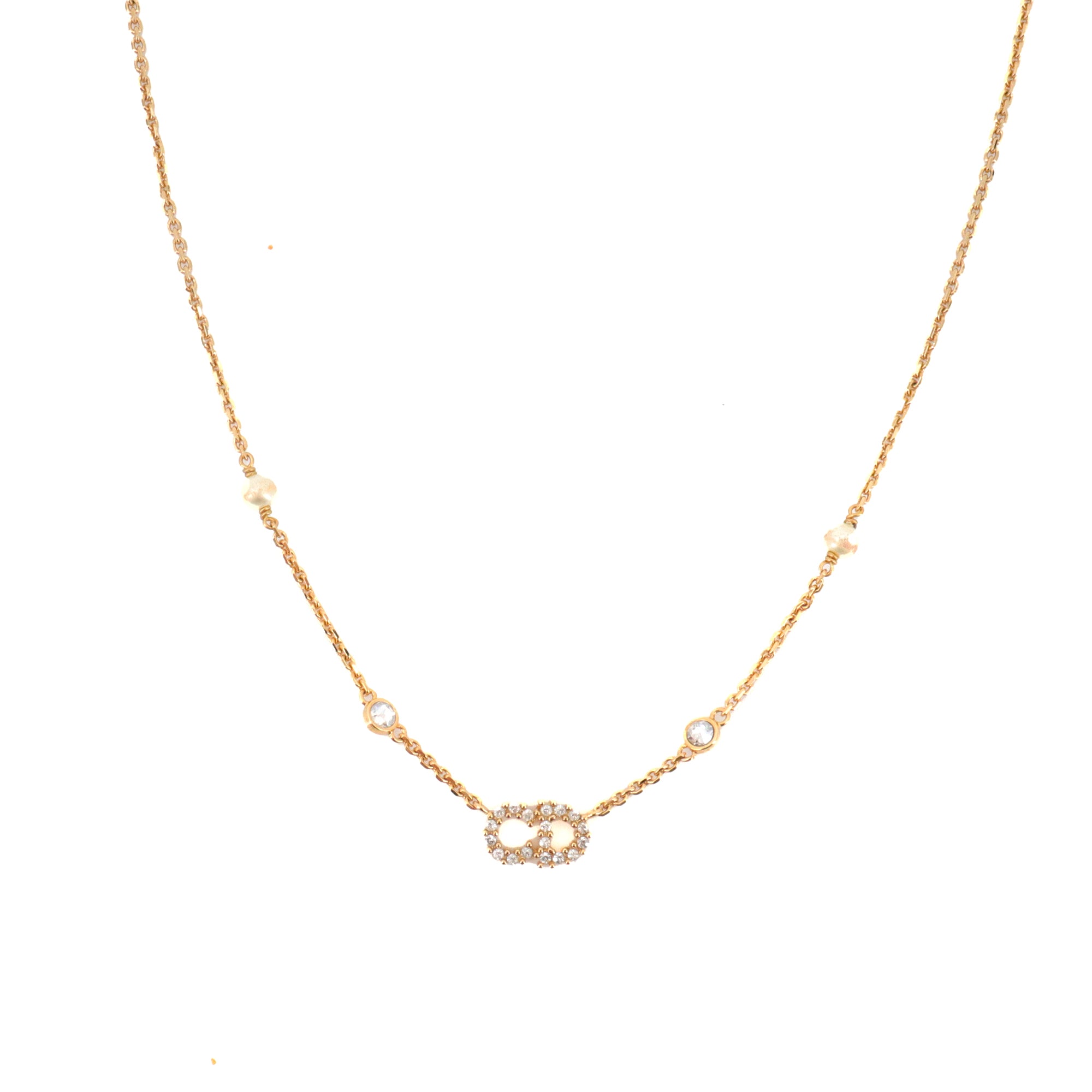 DIOR - Pre-owned Clair D Lune Dior necklace in gold-plated metal
