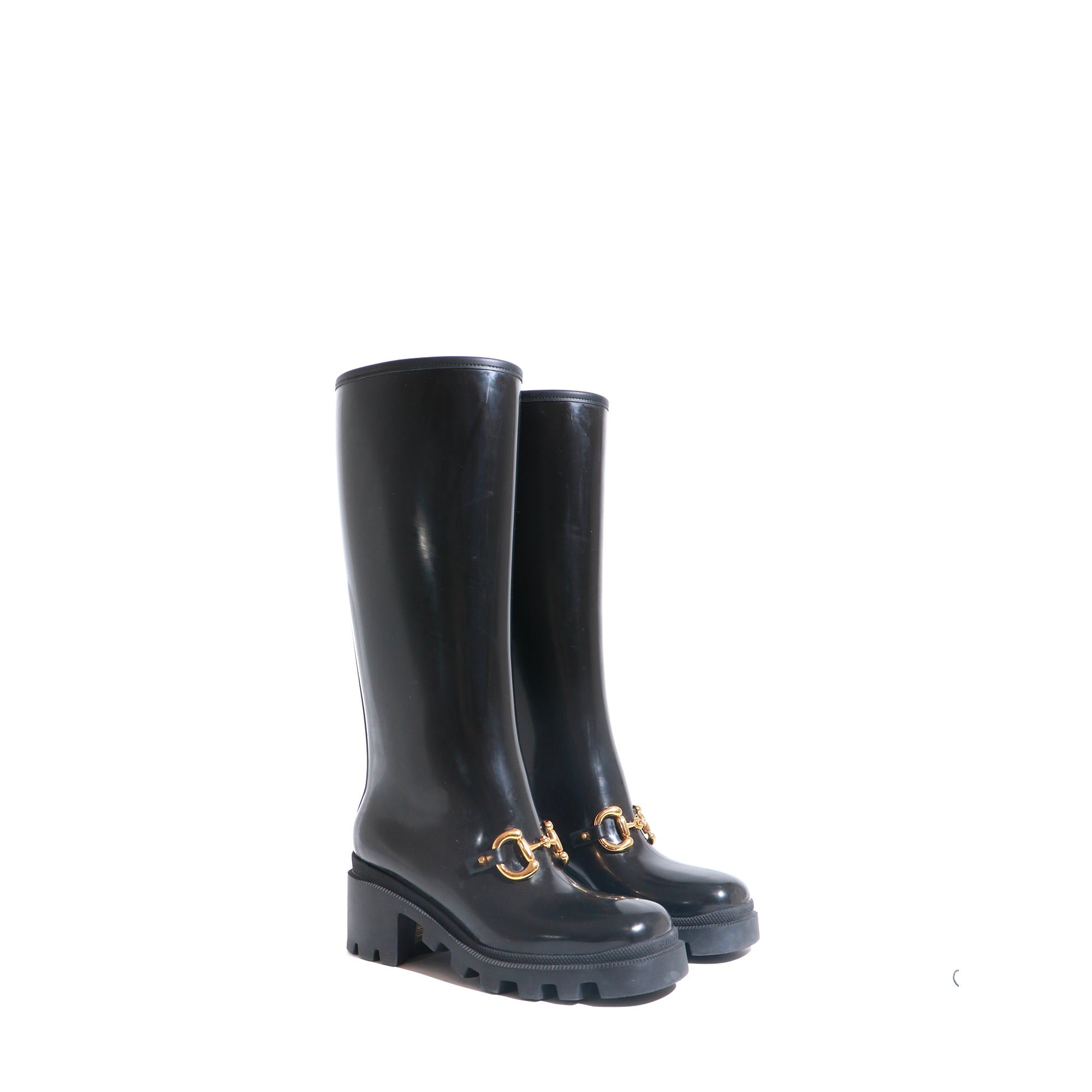 GUCCI - Bottes de pluie en caoutchouc avec détails Mors (T36)