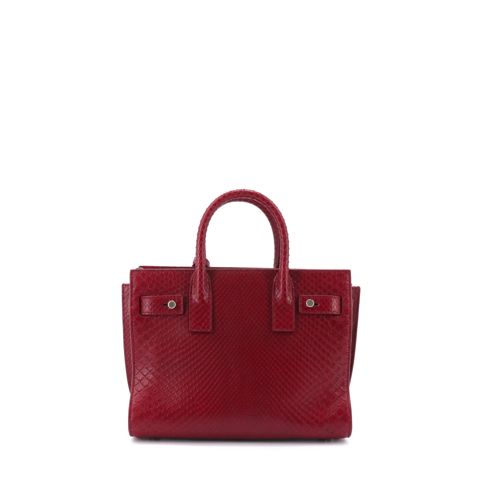 SAINT LAURENT - Sac De Jour Nano Saint Laurent en python bordeaux