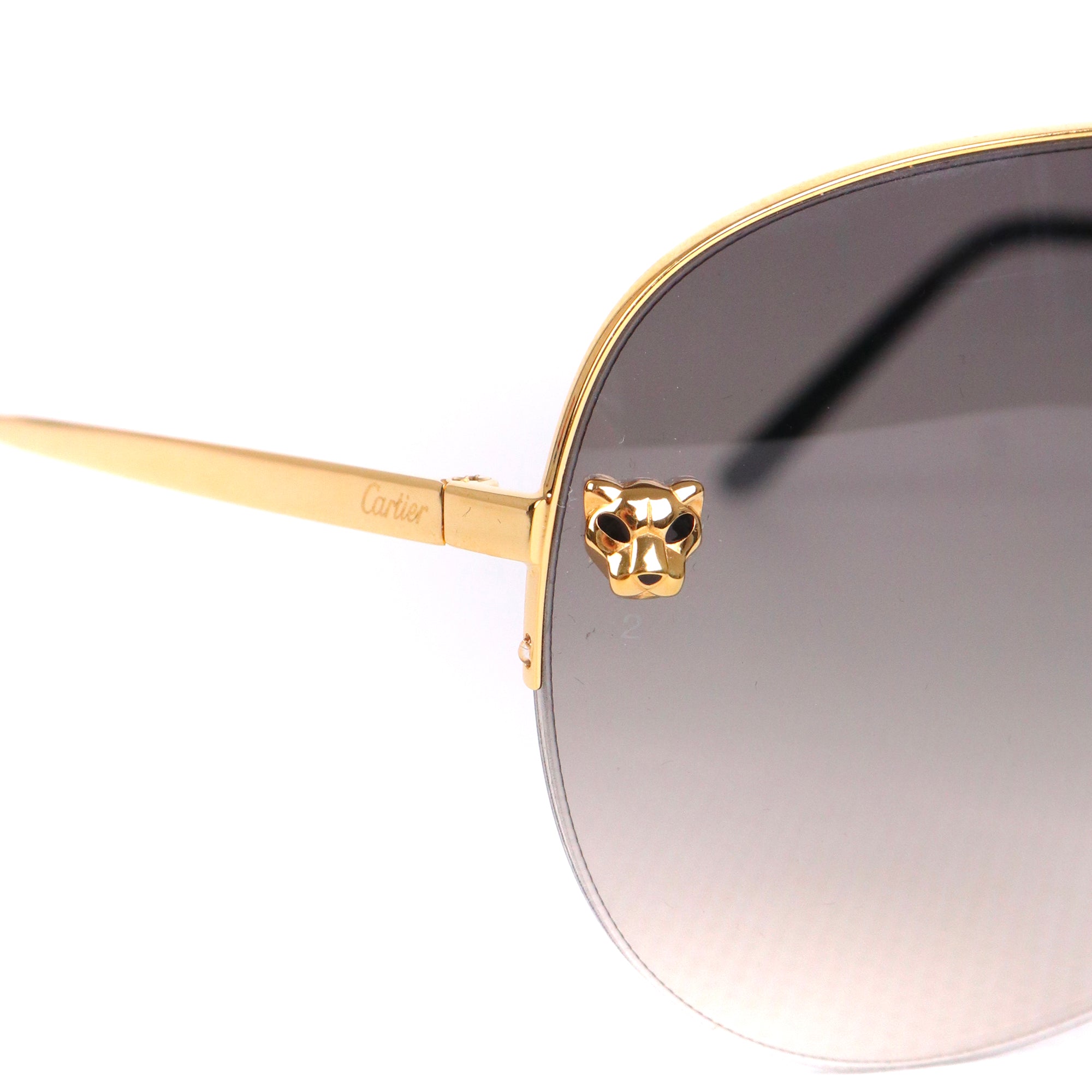 CARTIER - Lunettes de soleil Panthère Cartier en métal doré