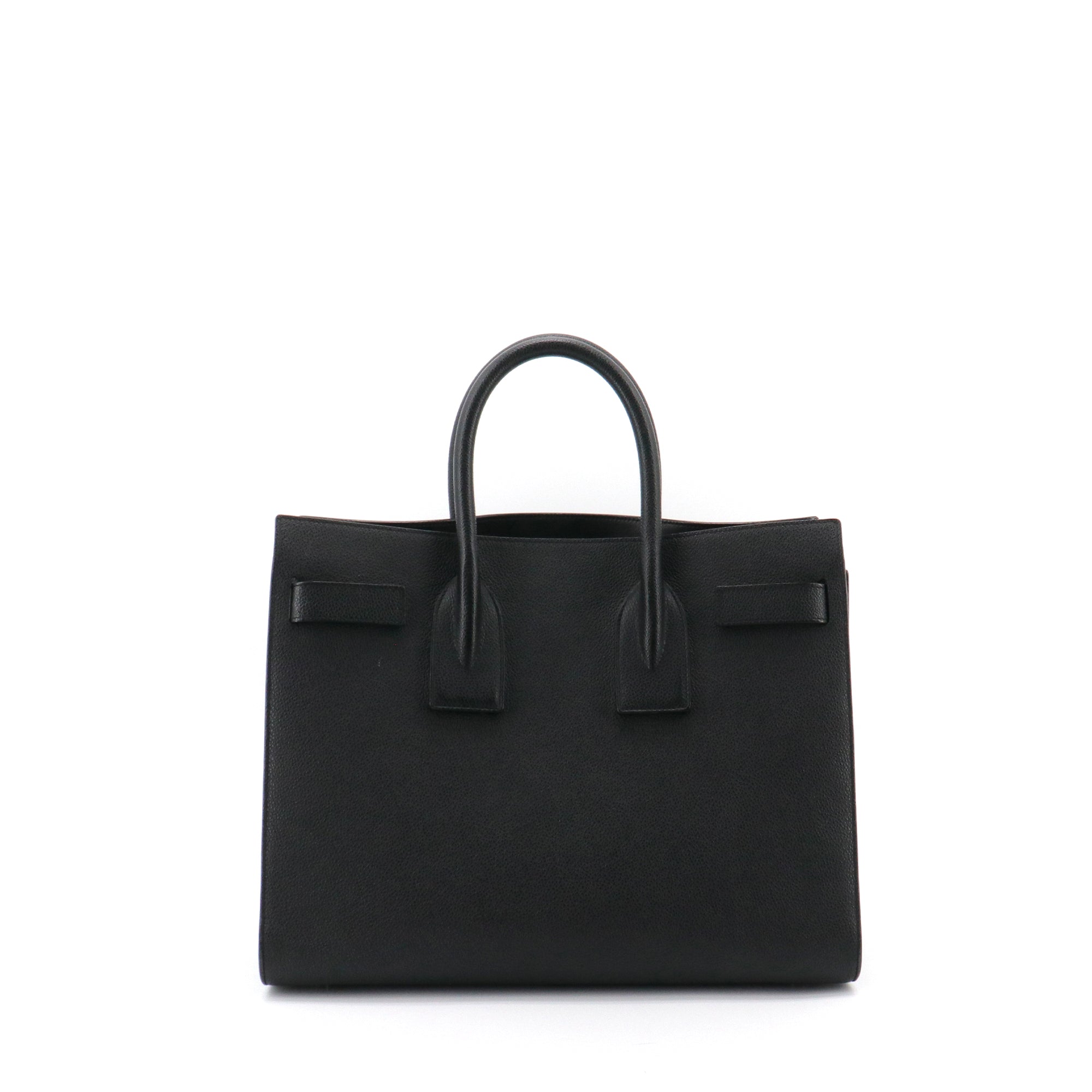 SAINT LAURENT - Sac de jour Saint Laurent médium en cuir grainé noir