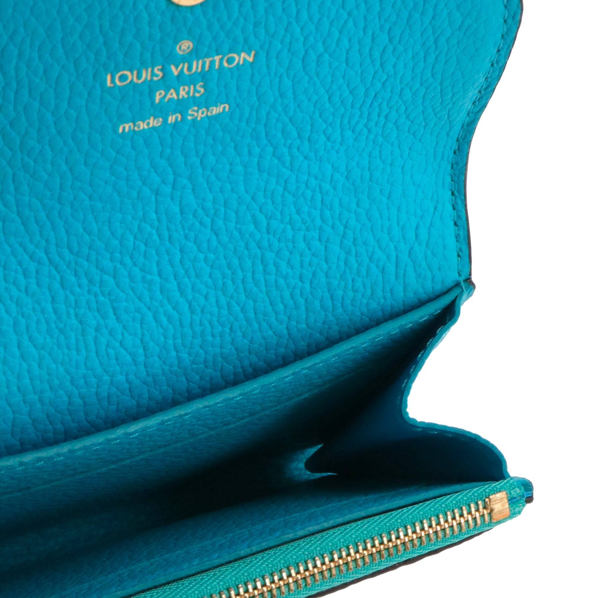 LOUIS VUITTON - Porte monnaie Rosalie Louis Vuitton en cuir empreinte bleu