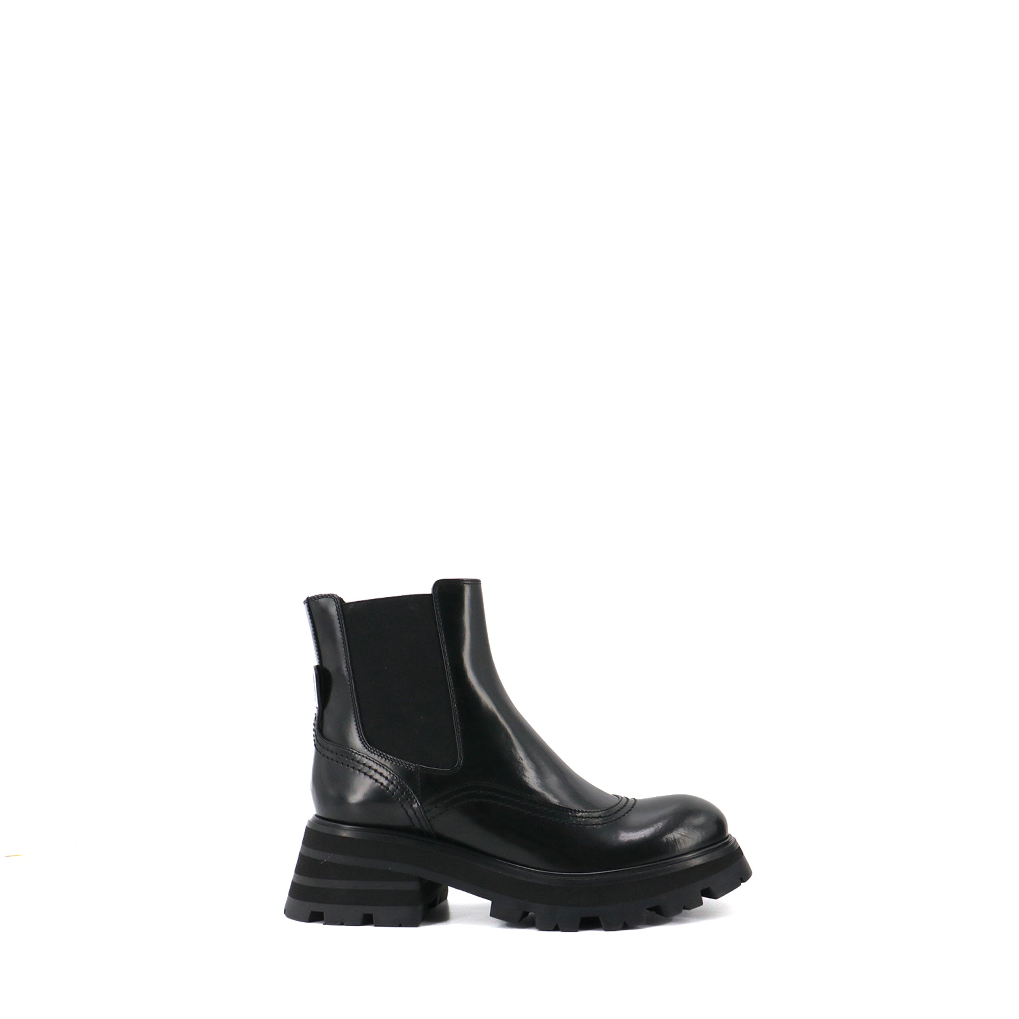 ALEXANDER MCQUEEN - Bottines Chelsea Alexander McQueen en cuir noir (T37,5)