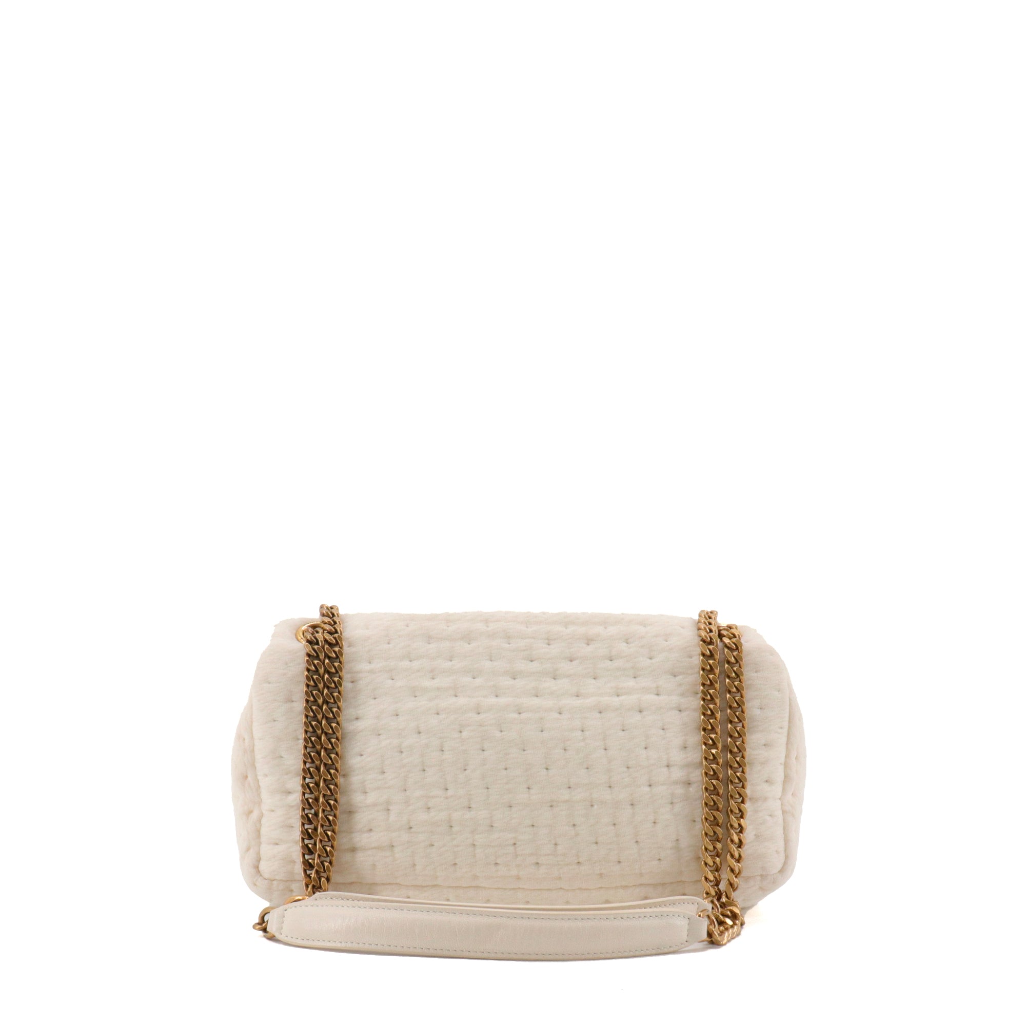 SAINT LAURENT - Sac à bandoulière Calypso Saint Laurent en toile crème