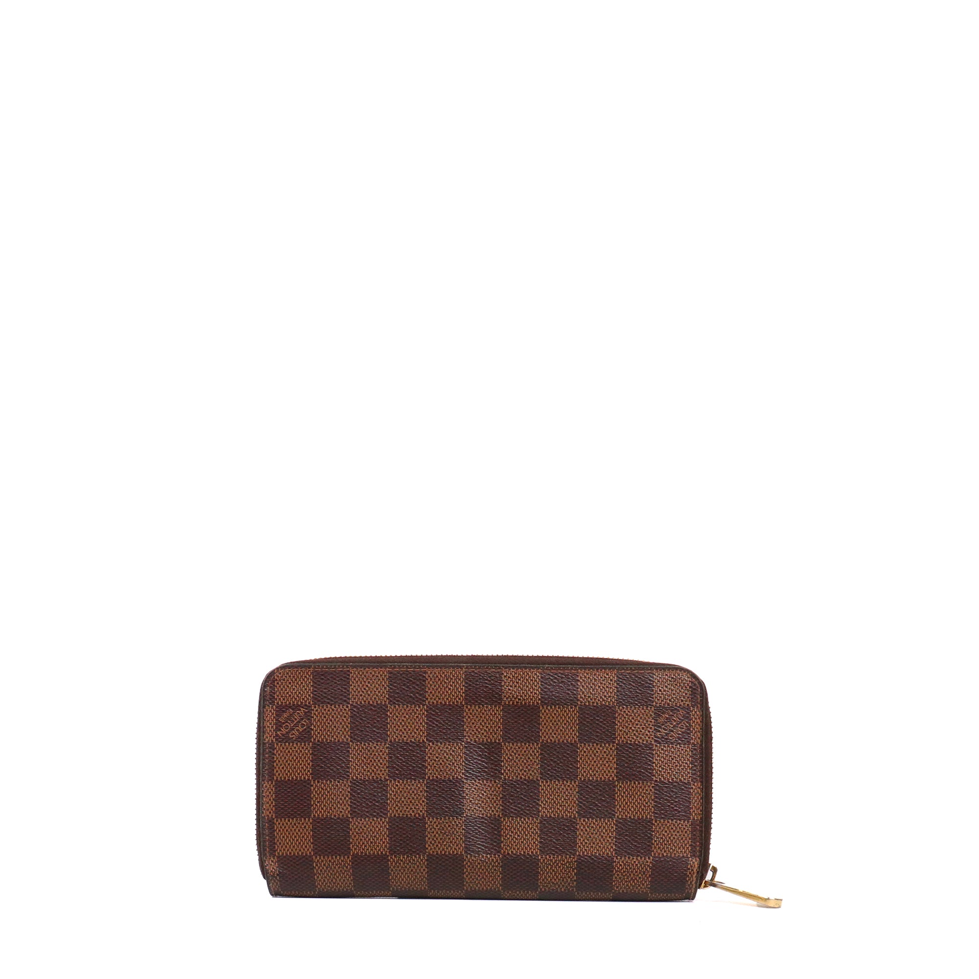LOUIS VUITTON - Portefeuille Zippy Louis Vuitton en toile damier ébène