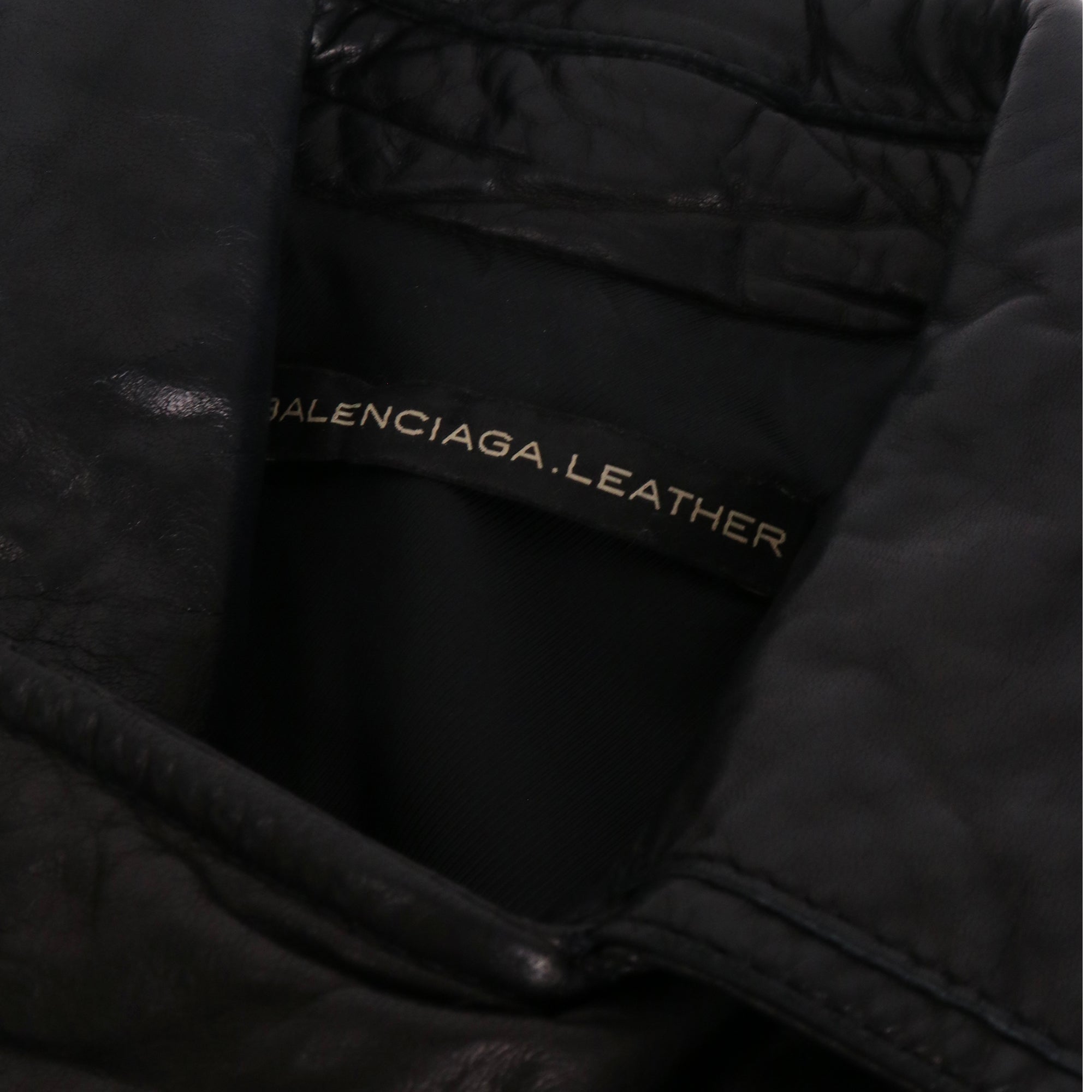 BALENCIAGA - Veste Balenciaga en cuir noir (T36)