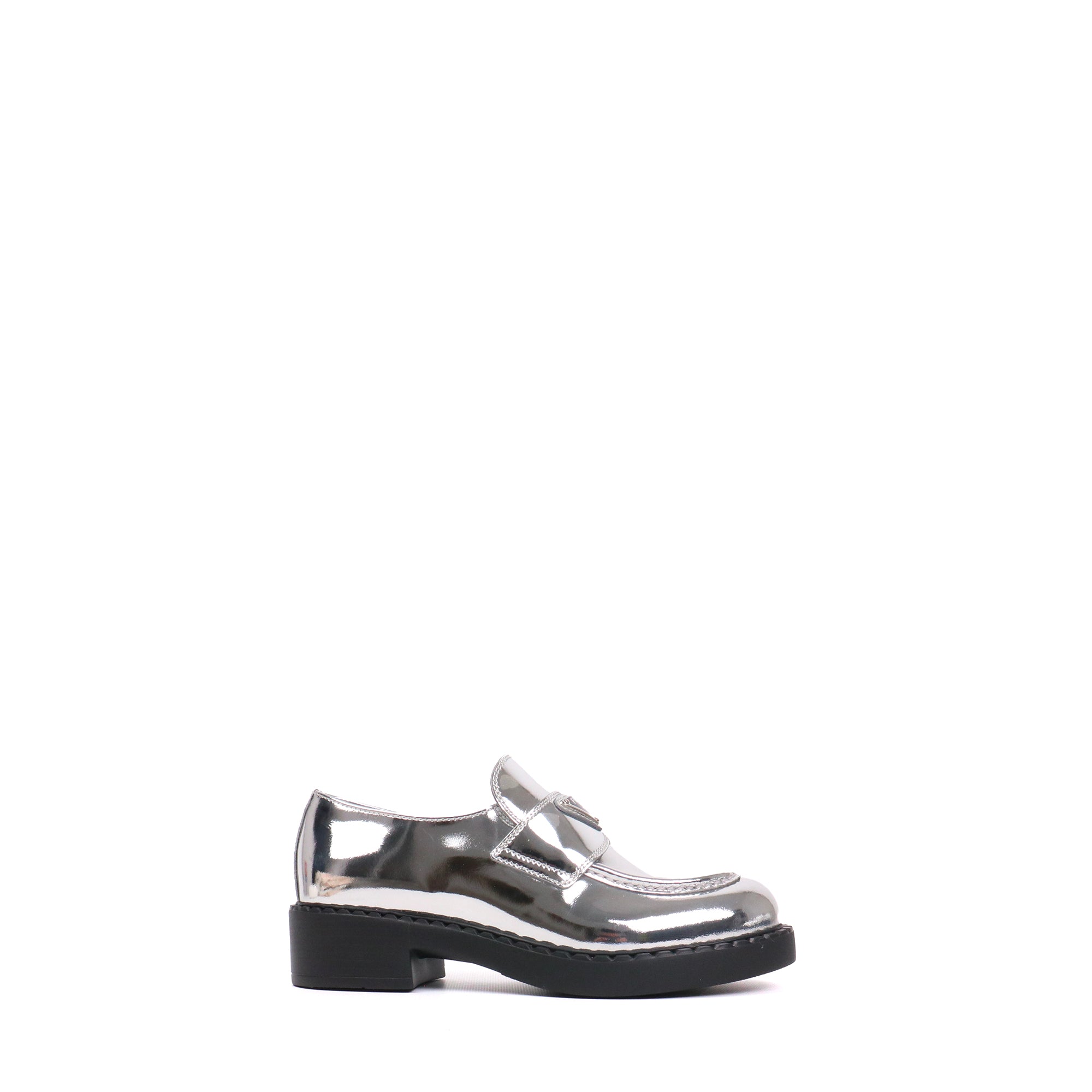 PRADA - Mocassins Prada Chocolate en cuir argenté (T36)