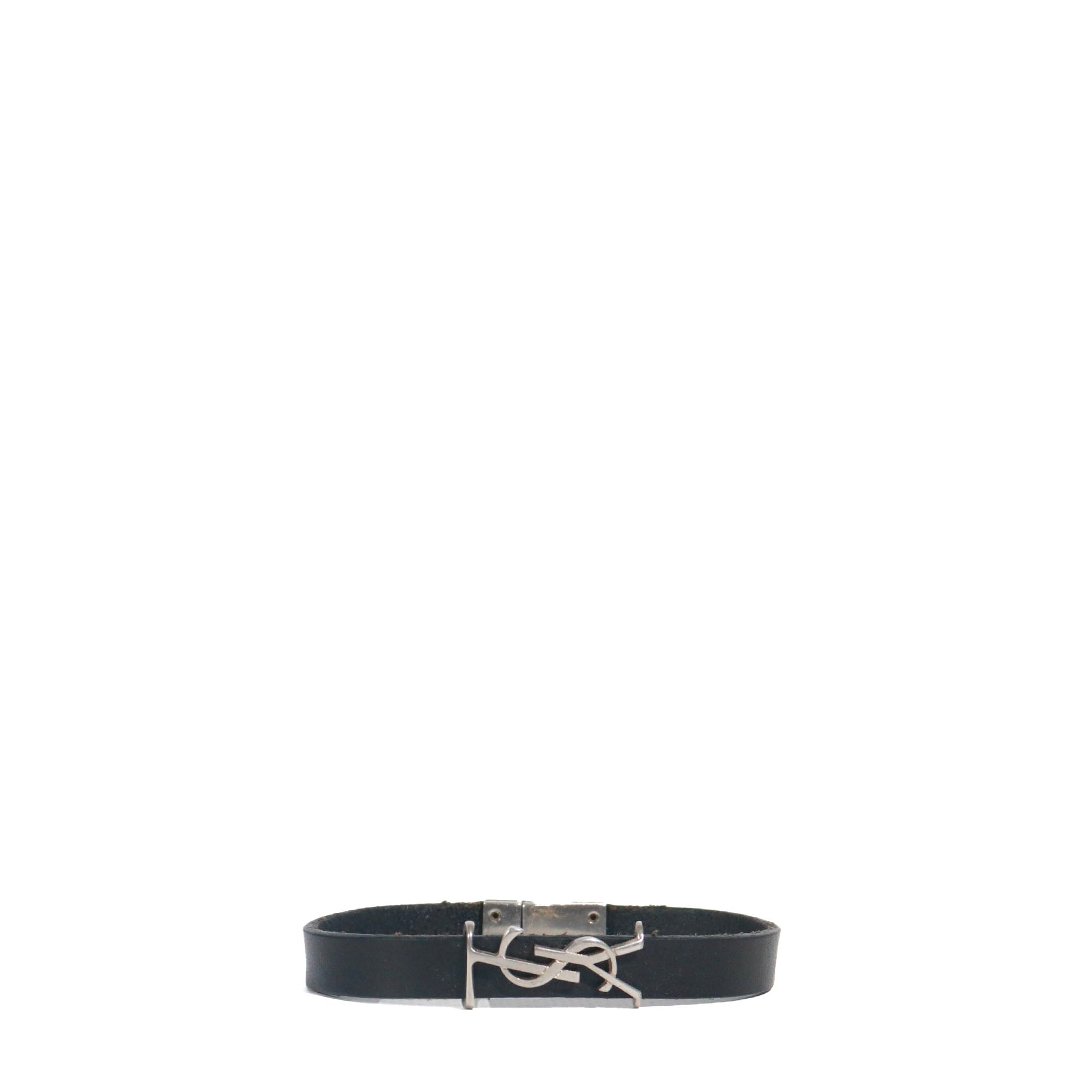 SAINT LAURENT - Bracelet Opyum en cuir noir