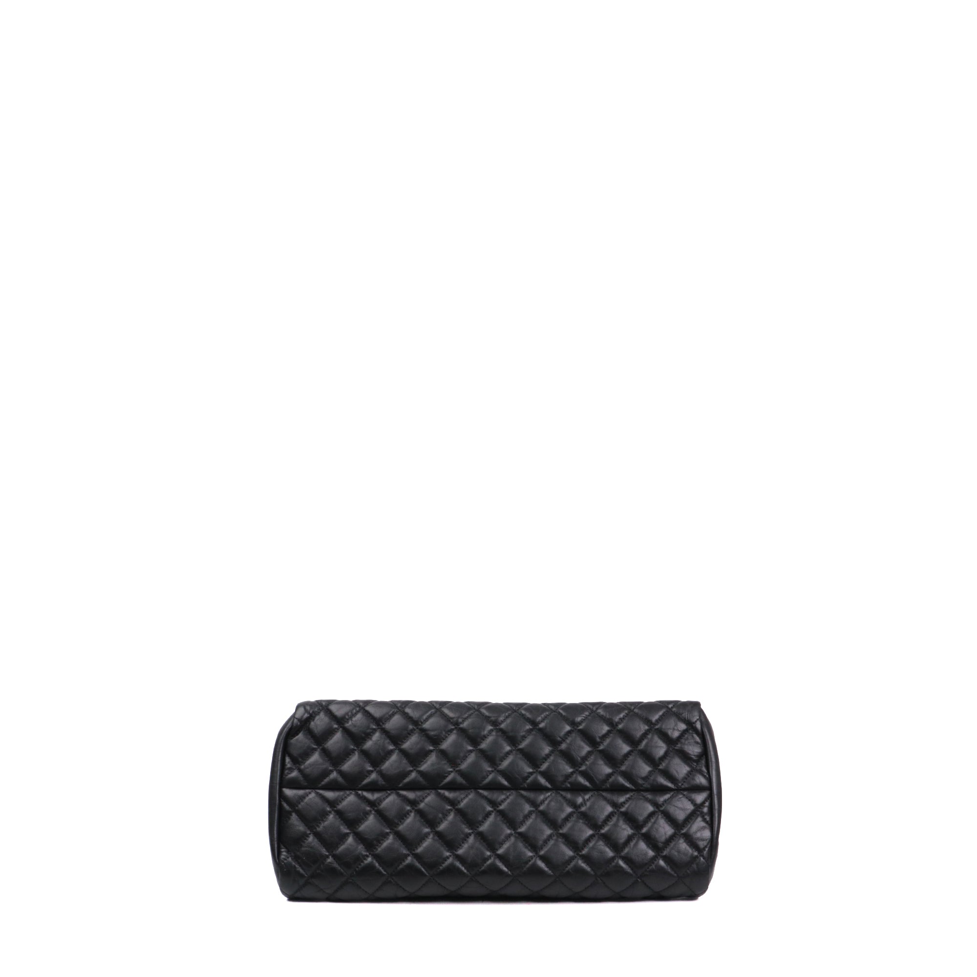 CHANEL - Sac à épaule Mademoiselle Chanel en cuir matelassé noir vintage