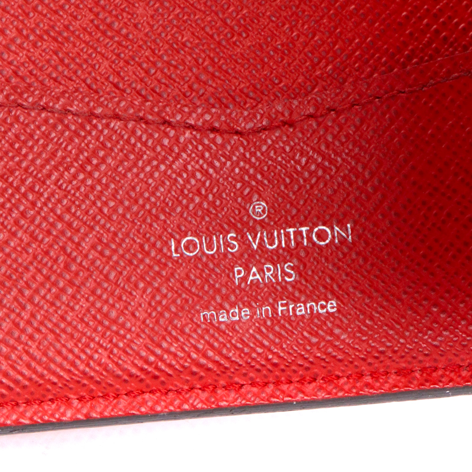 LOUIS VUITTON - Portefeuille Louis Vuitton x Supreme en cuir épi rouge