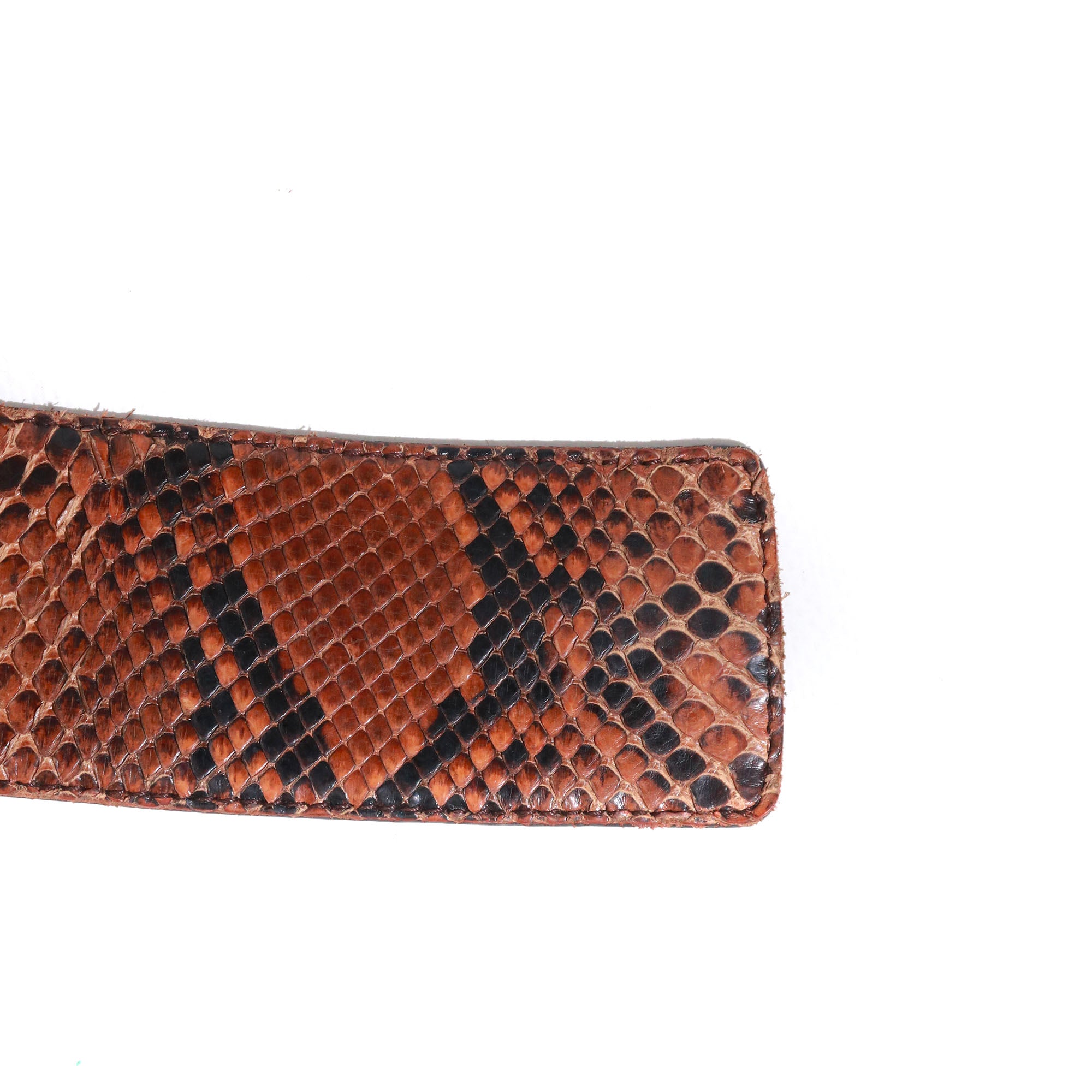 PRADA - Ceinture en python marron vintage (T85)