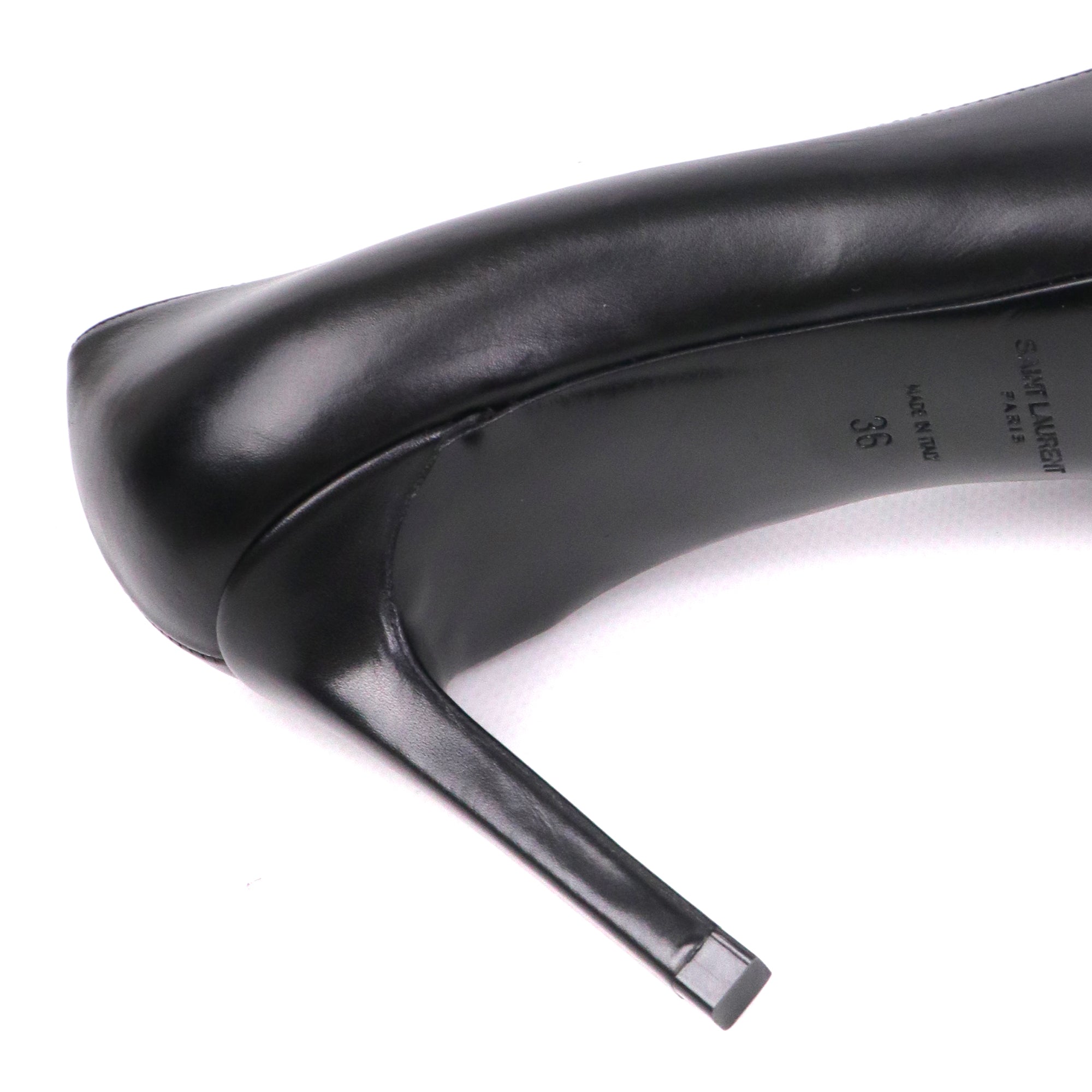 SAINT LAURENT - Escarpins Anja Saint Laurent en cuir noir (T36)