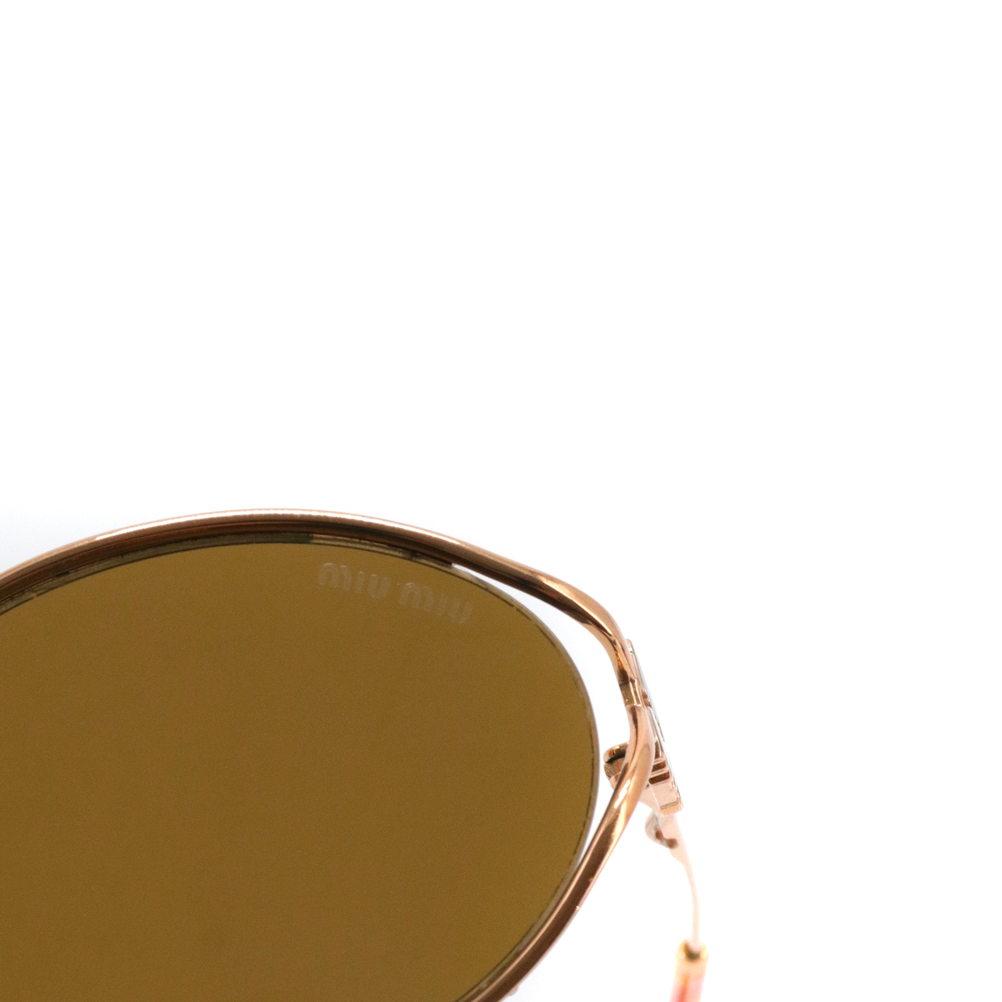 MIU MIU - Lunettes de soleil Logo MiuMiu en métal rose gold