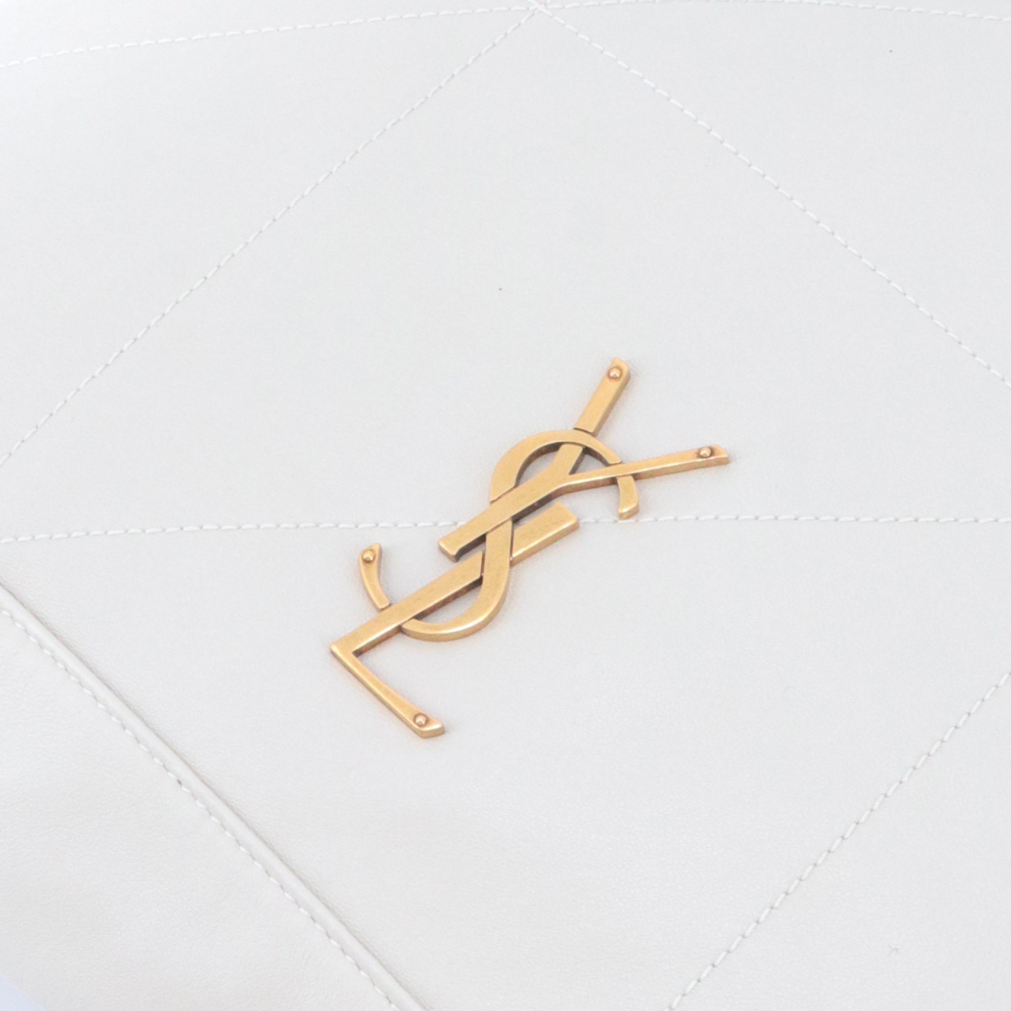 SAINT LAURENT - Sac à épaule Jamie Pochon Saint Laurent en cuir blanc cassé