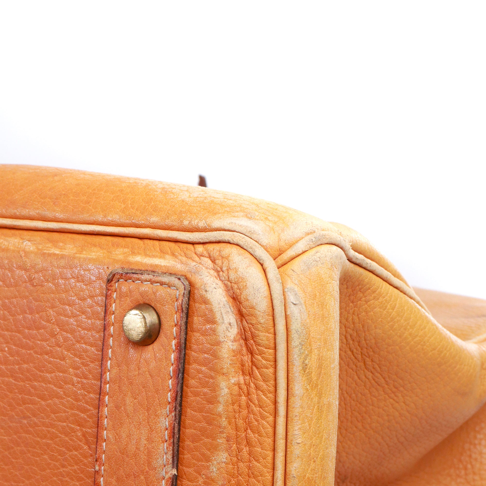 HERMÈS - Sac de voyage Haut à Courroies 60 Hermès en cuir marron vintage