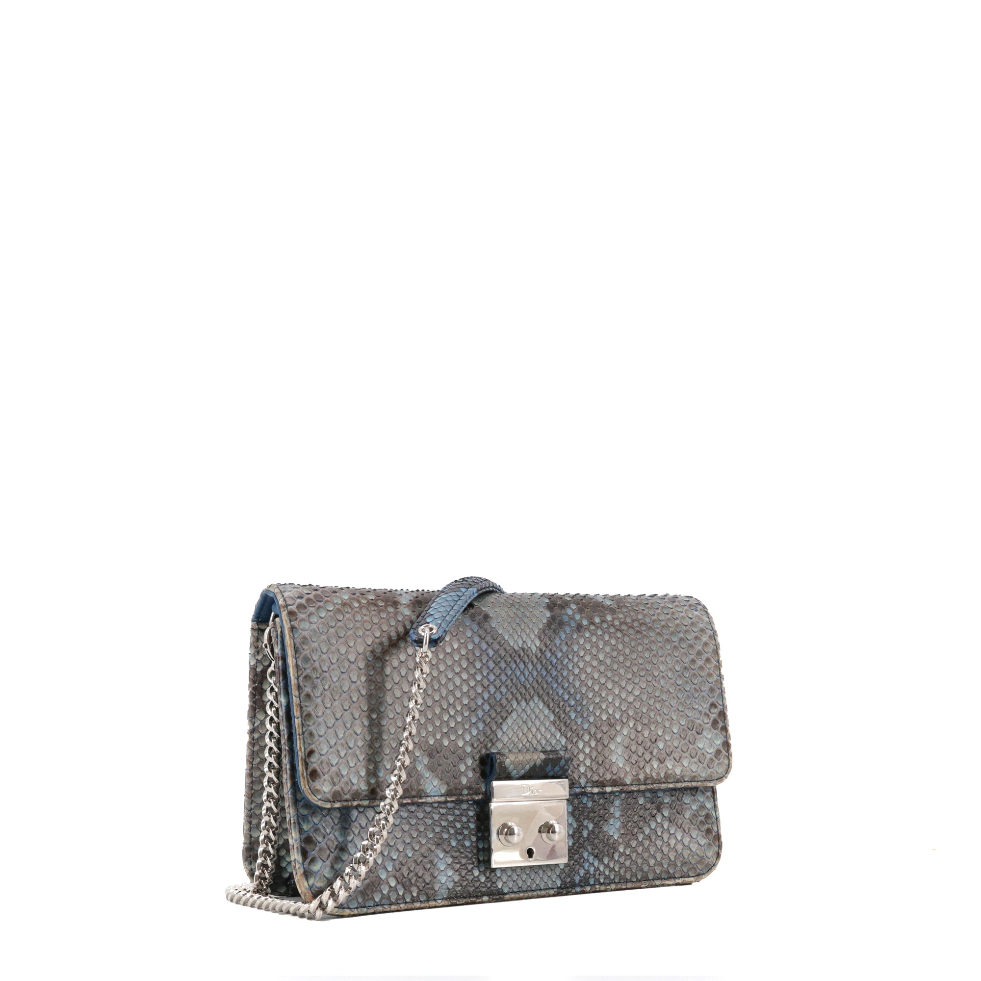 DIOR - Sac à bandoulière Miss Dior en python bleu gris