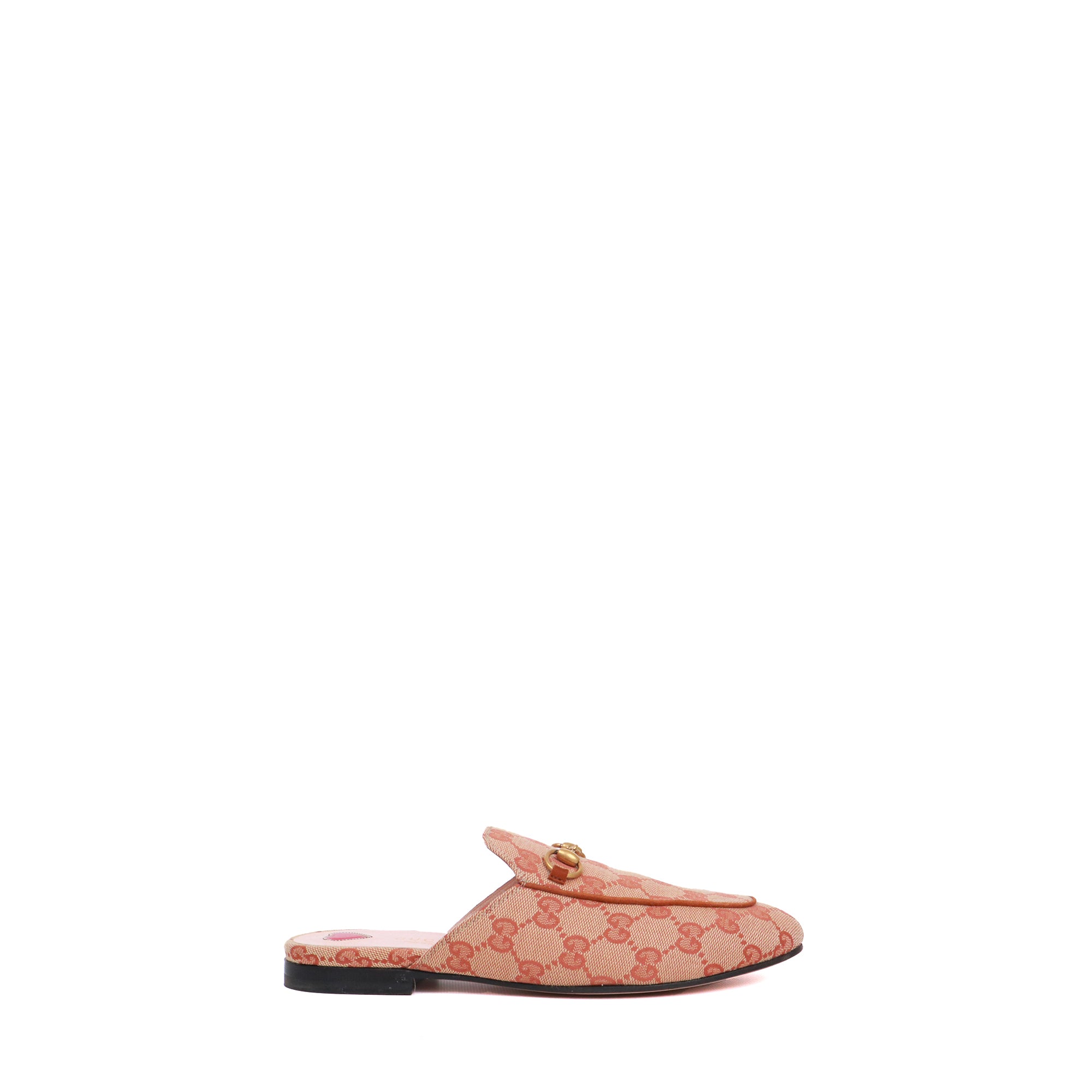 GUCCI - Mules Princetown Gucci en toile monogrammée marron (T37)