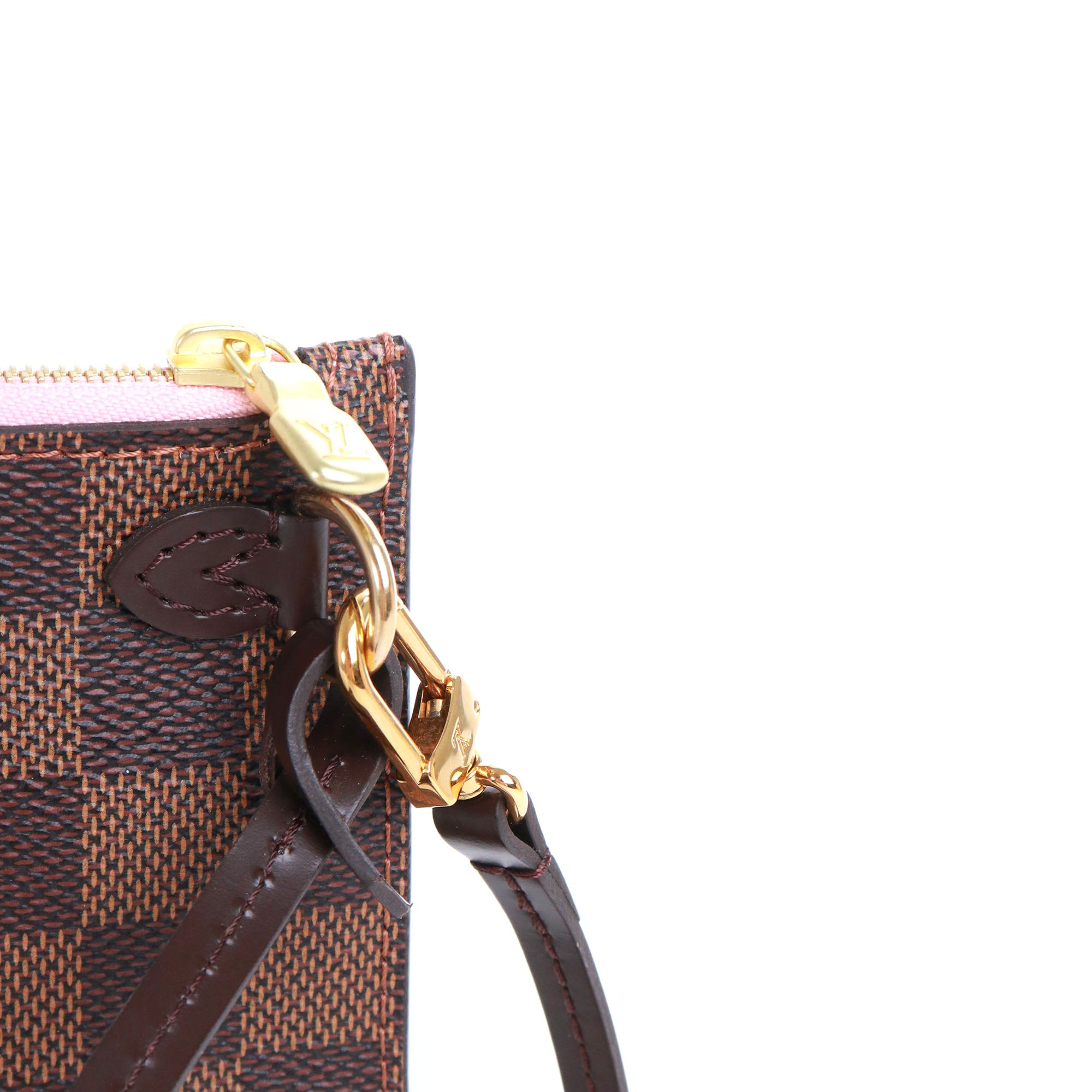 LOUIS VUITTON - Pochette Neverfull Louis Vuitton en toile enduite damier ébène