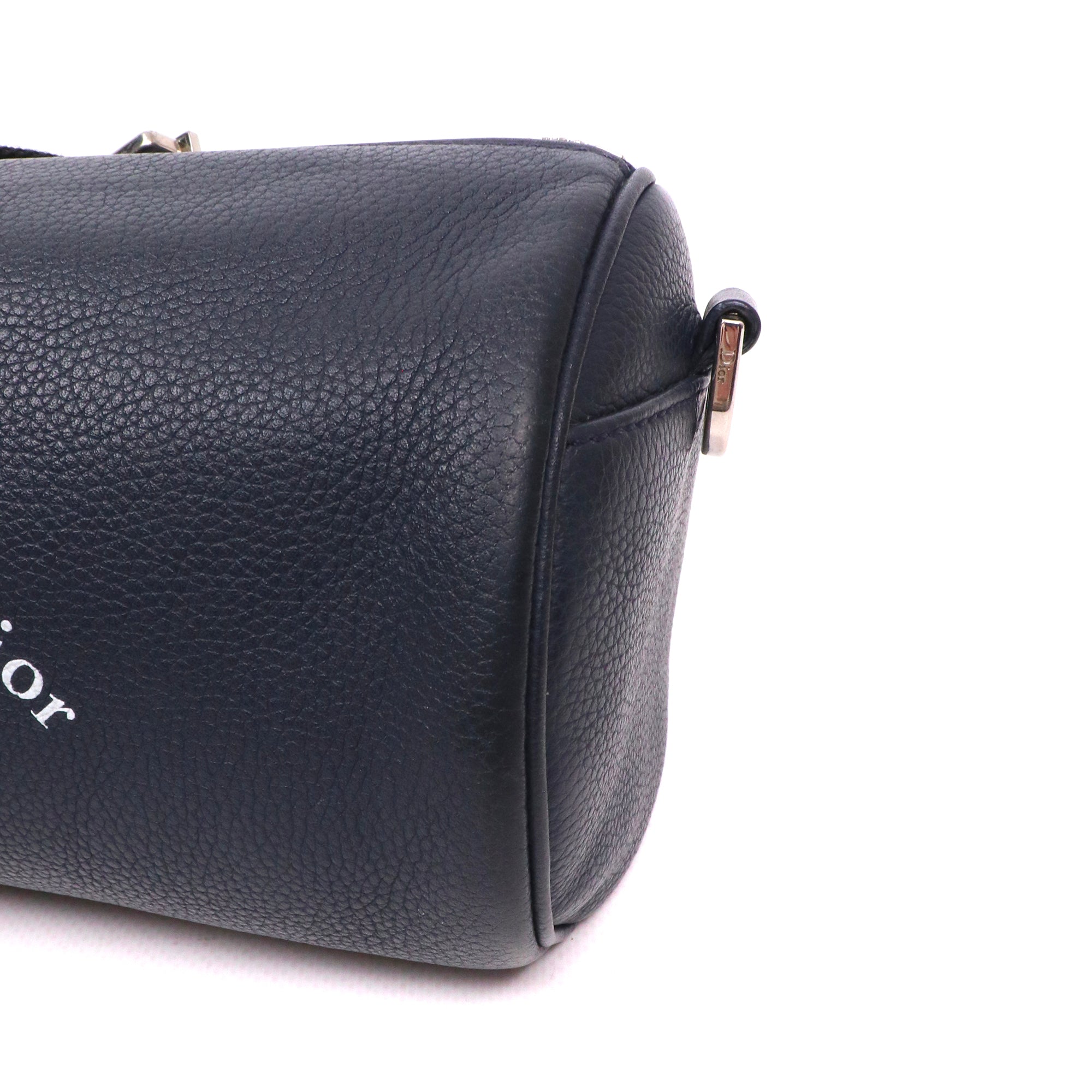 DIOR - Sac à bandoulière Roller Dior en cuir grainé bleu marine