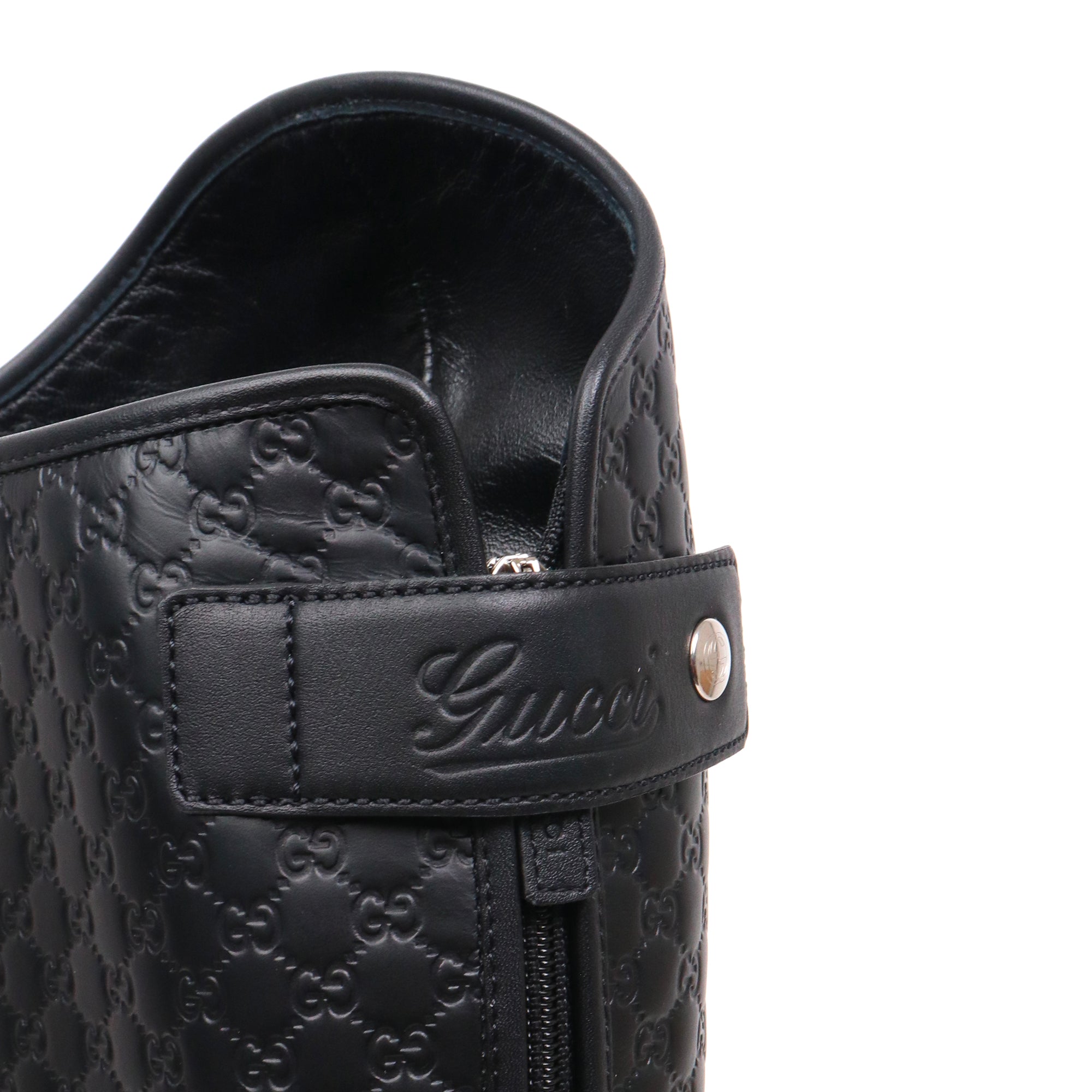 GUCCI - Bottes GG Gucci en cuir monogrammé noir (T39)