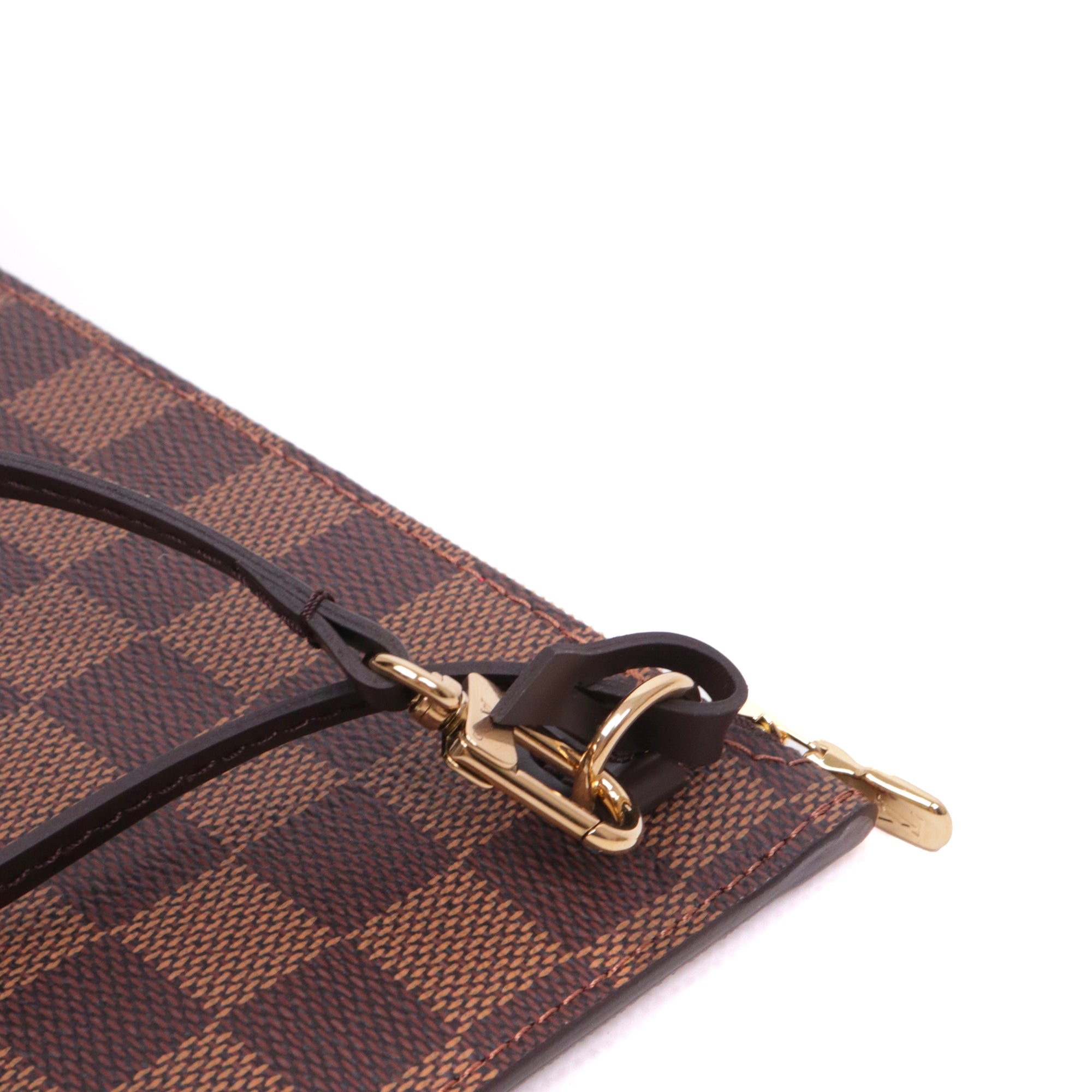 LOUIS VUITTON - Pochette Neverfull Louis Vuitton en toile damier ébène