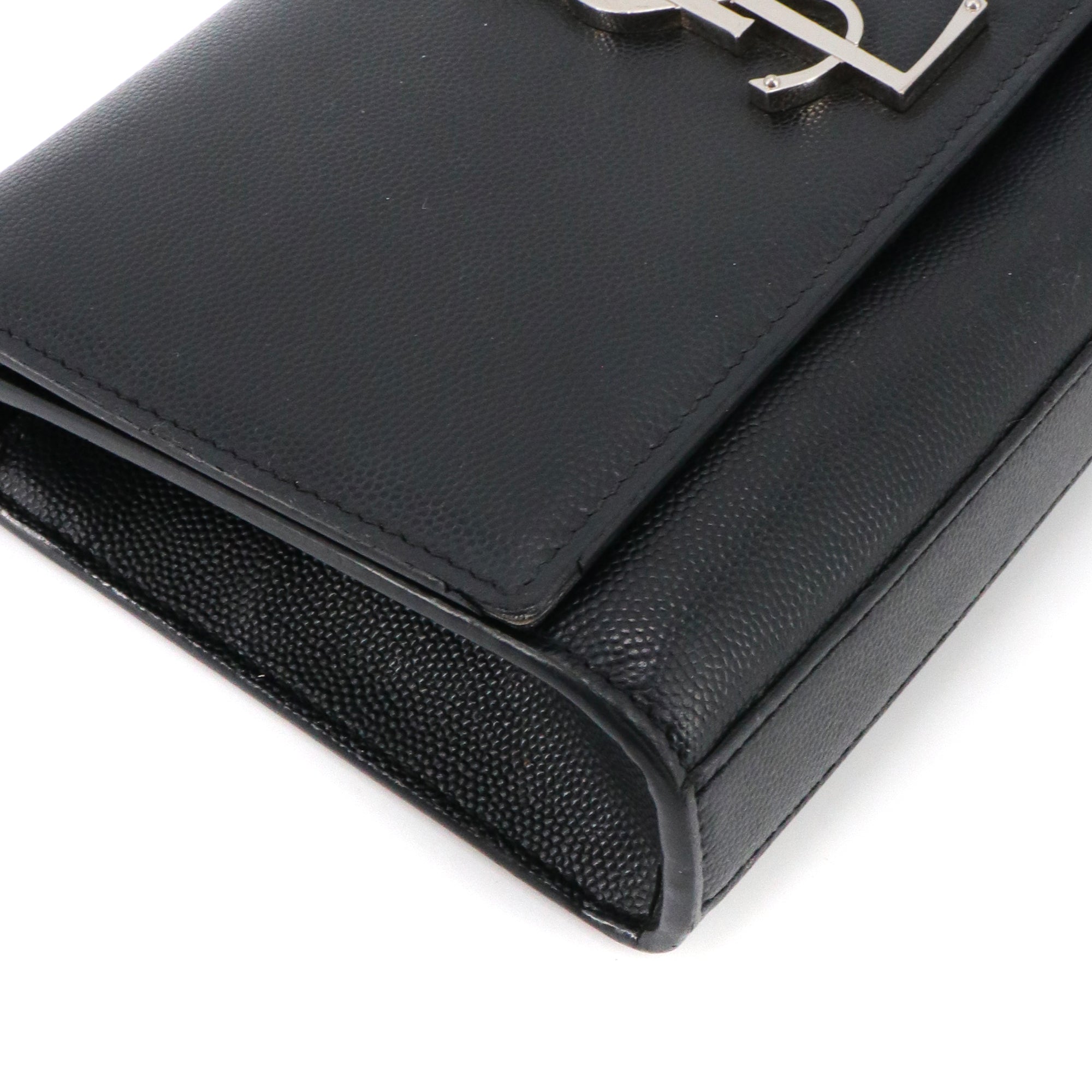 SAINT LAURENT - Sac à bandoulière Kate Small Saint Laurent en cuir grainé noir