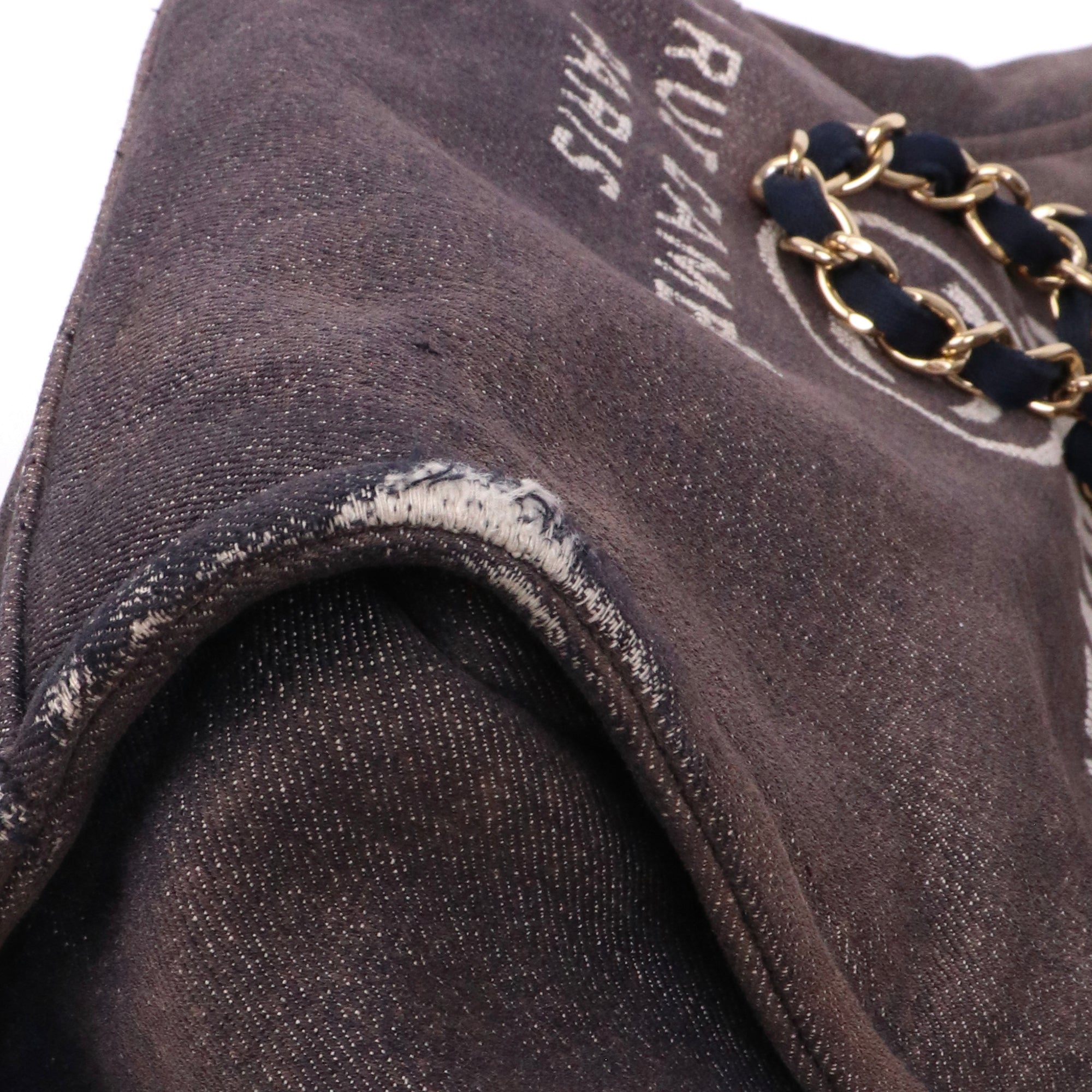 CHANEL - Sac cabas Deauville Chanel en toile bleu marine