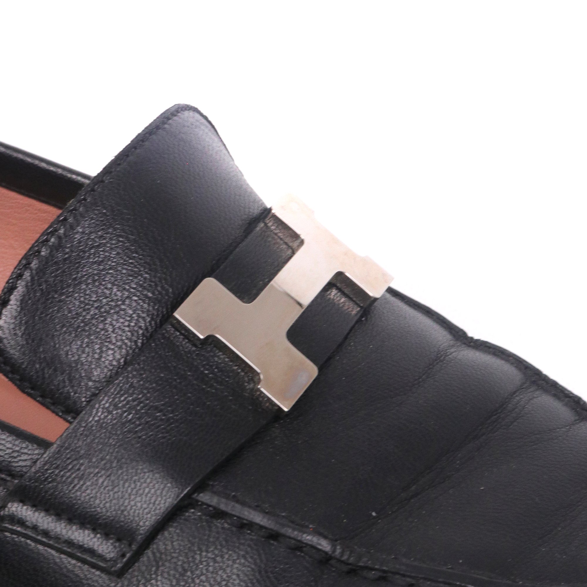 HERMÈS - Mocassins Paris Hermès en cuir noir (T40.5)