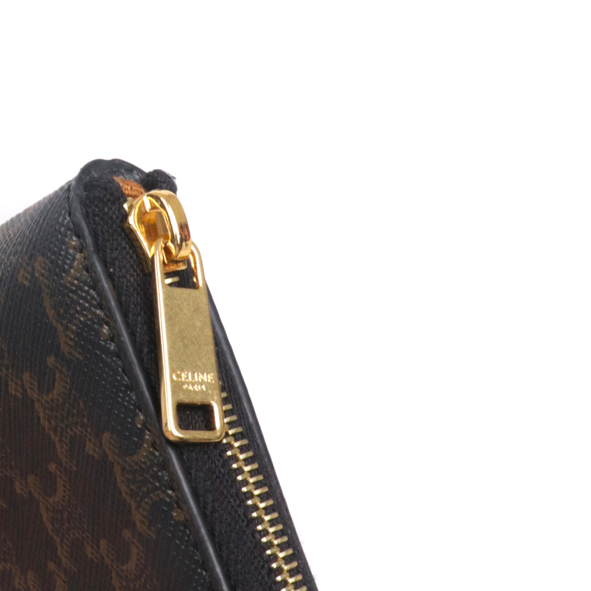 CELINE - Porte-monnaie Triomphe Celine en toile enduite