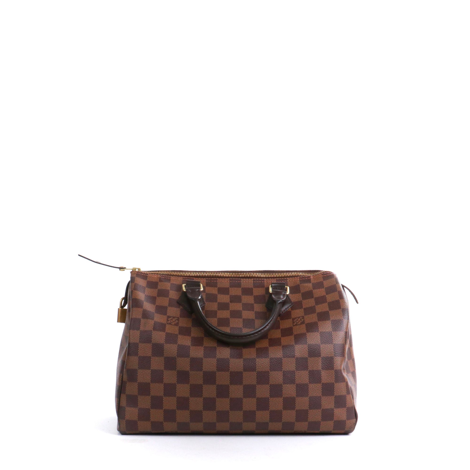 LOUIS VUITTON - Sac à main Speedy 30 Louis Vuitton en toile damier ébène