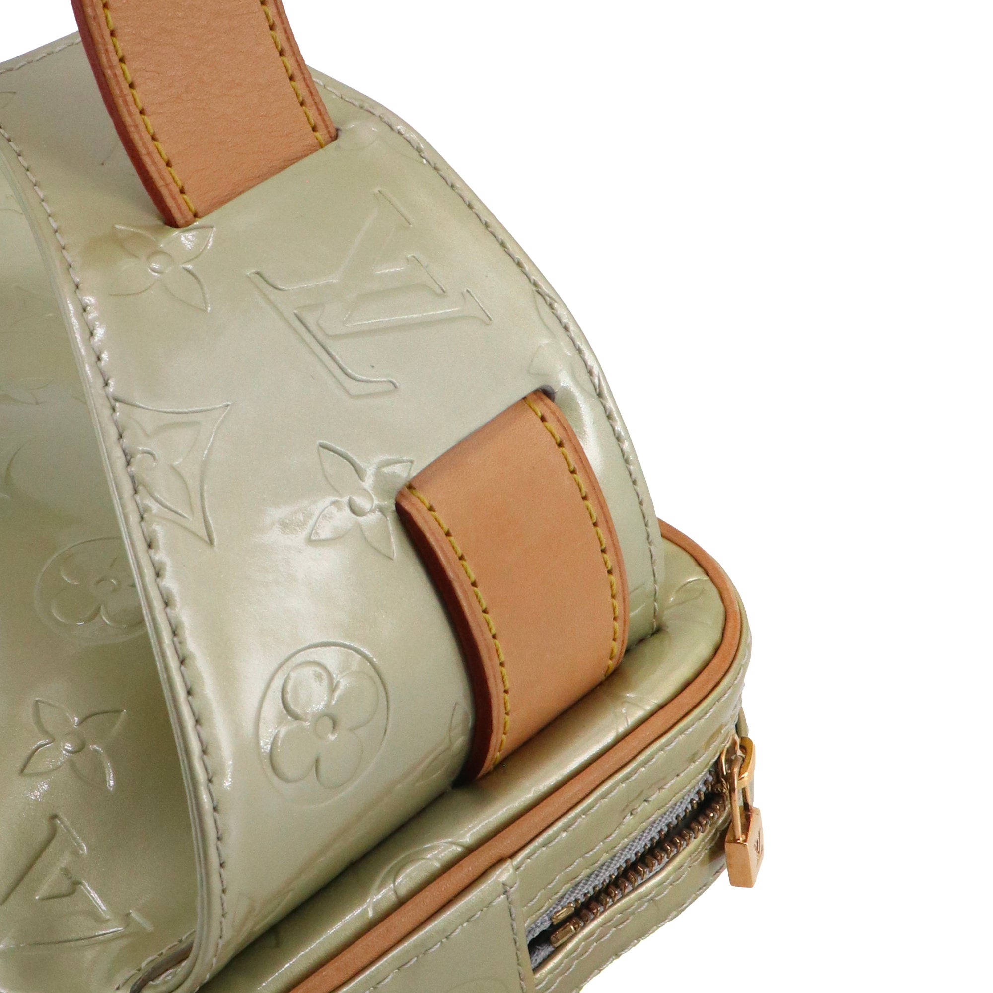 LOUIS VUITTON - Sac Ceinture Louis Vuitton en cuir verni embossé monogrammé vert