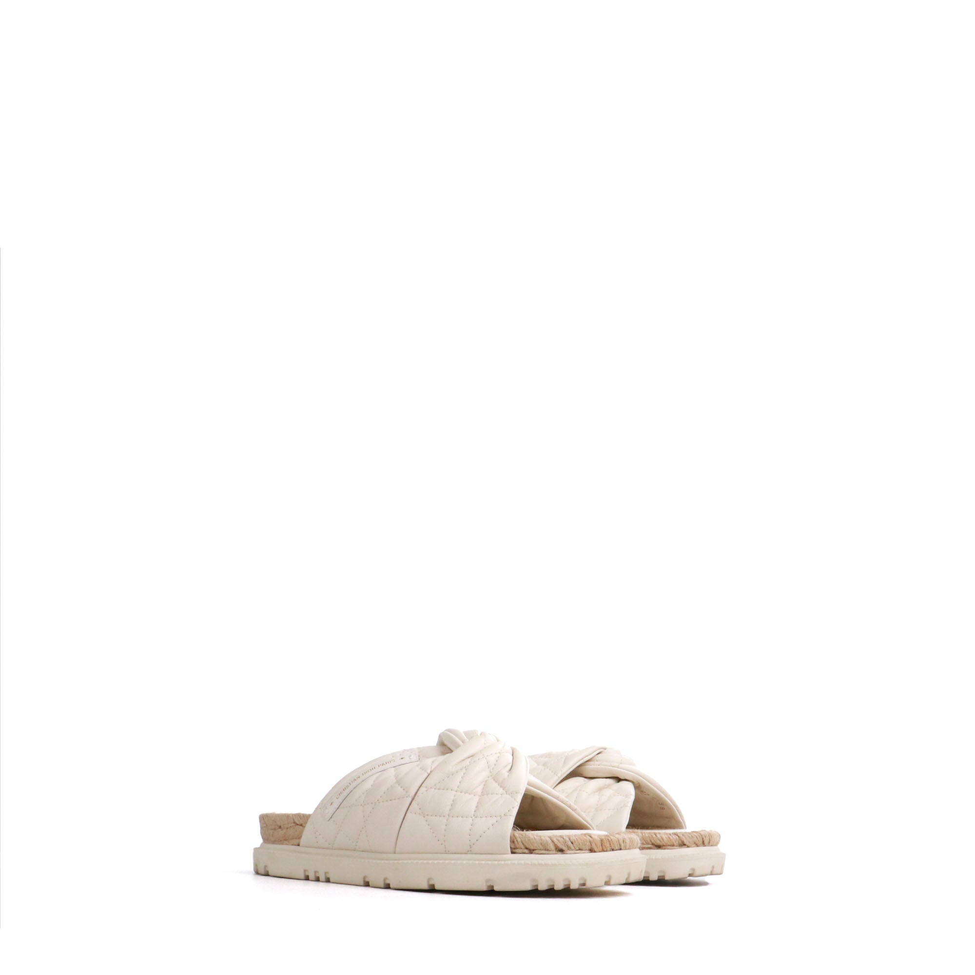 DIOR - Sandales D-Twist Dior en cuir blanc cassé (T38)
