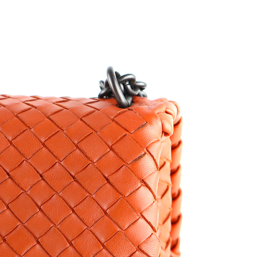 BOTTEGA VENETA - Sac à bandoulière Olimpia en cuir marron