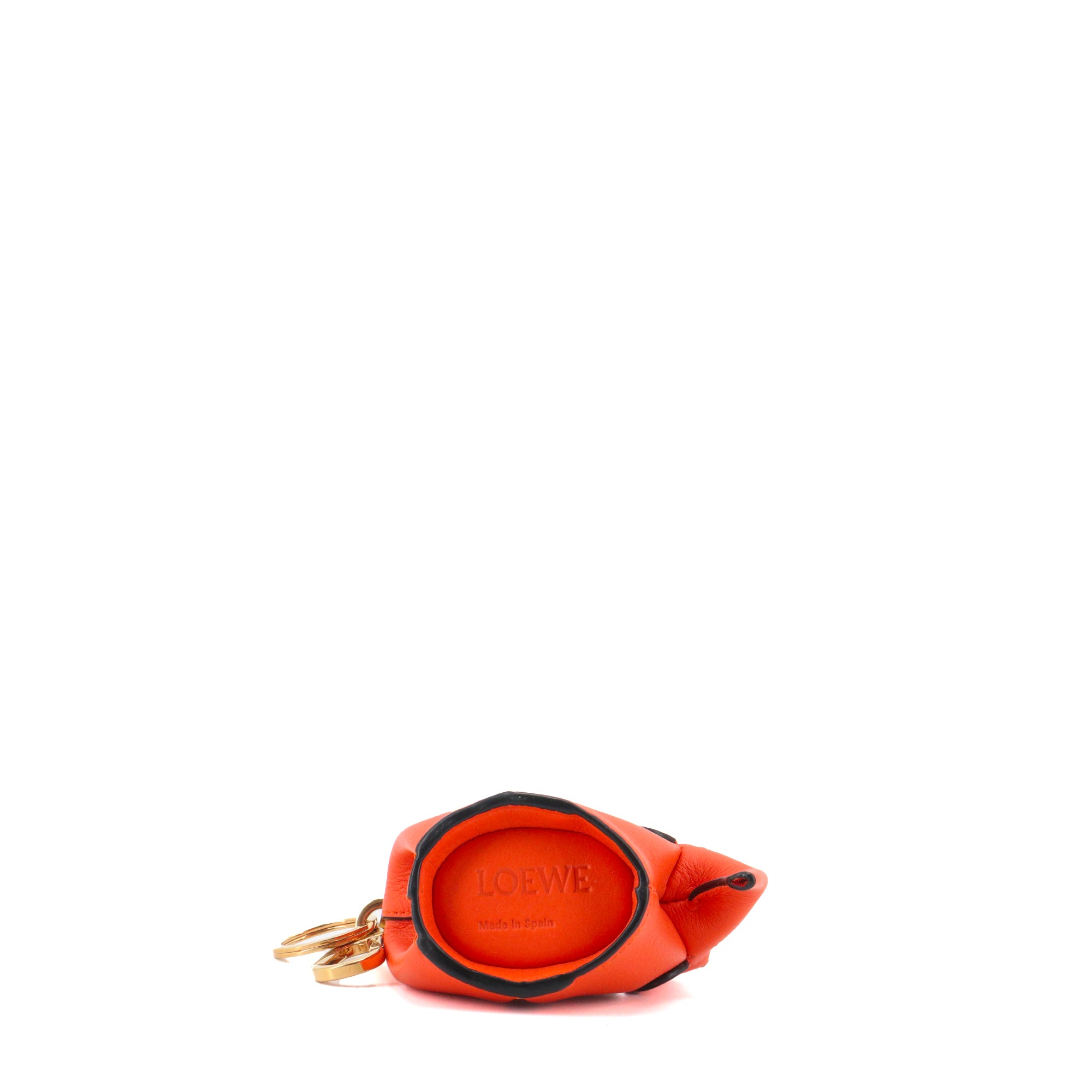 LOEWE - Porte clés et monnaie Elephant Loewe en cuir de veau orange
