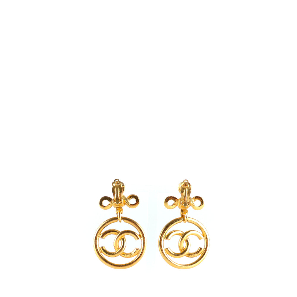 CHANEL - Boucles d'oreilles Trèfles CC vintage doré