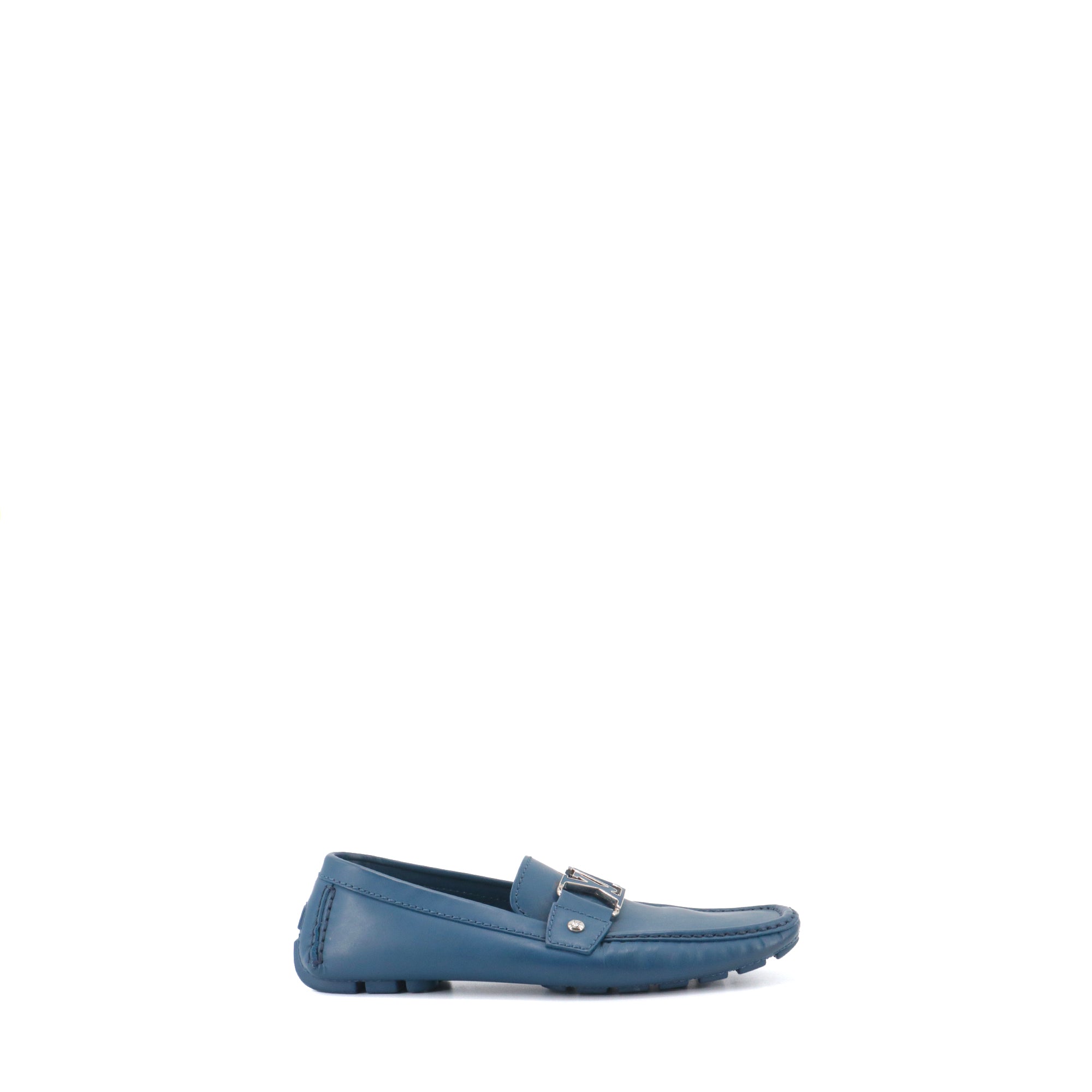 LOUIS VUITTON - Mocassins Monte Carlo Louis Vuitton en cuir bleu (T40)