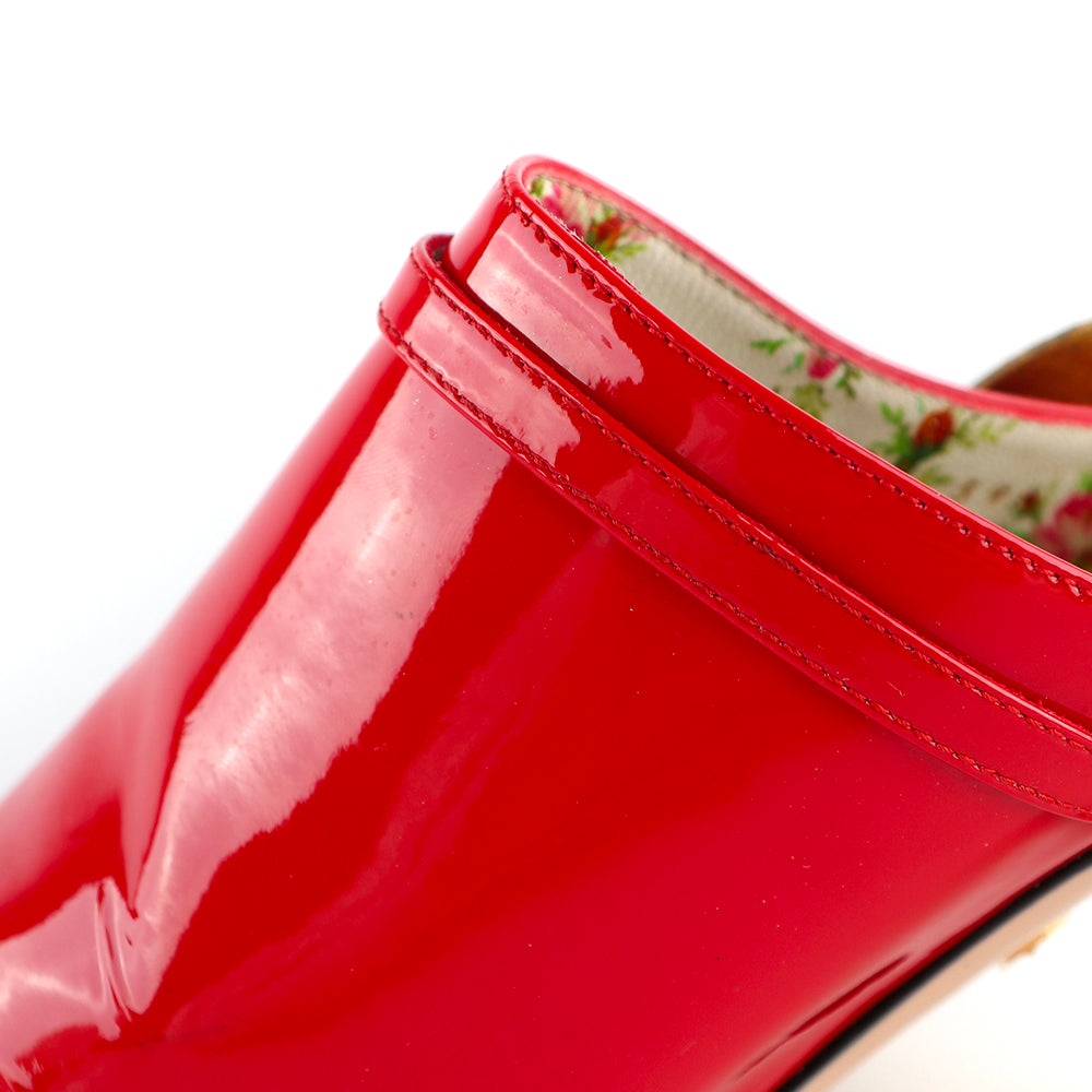 GUCCI - Sandales à talon en cuir verni rouge (T39)