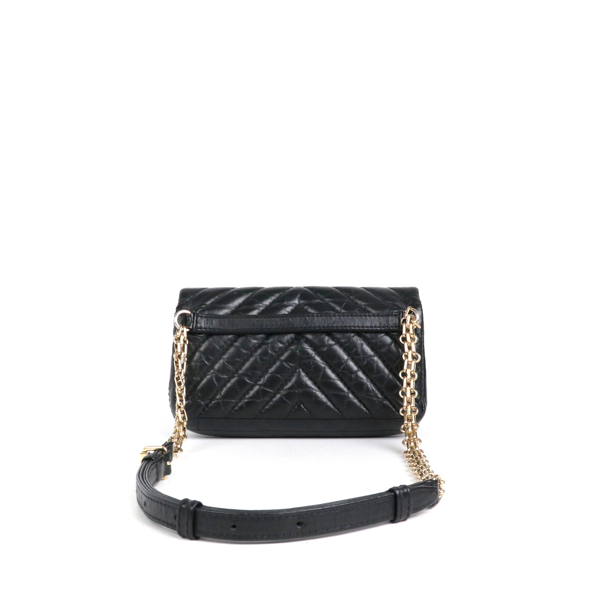 CHANEL - Sac ceinture 2.55 Chanel en cuir noir