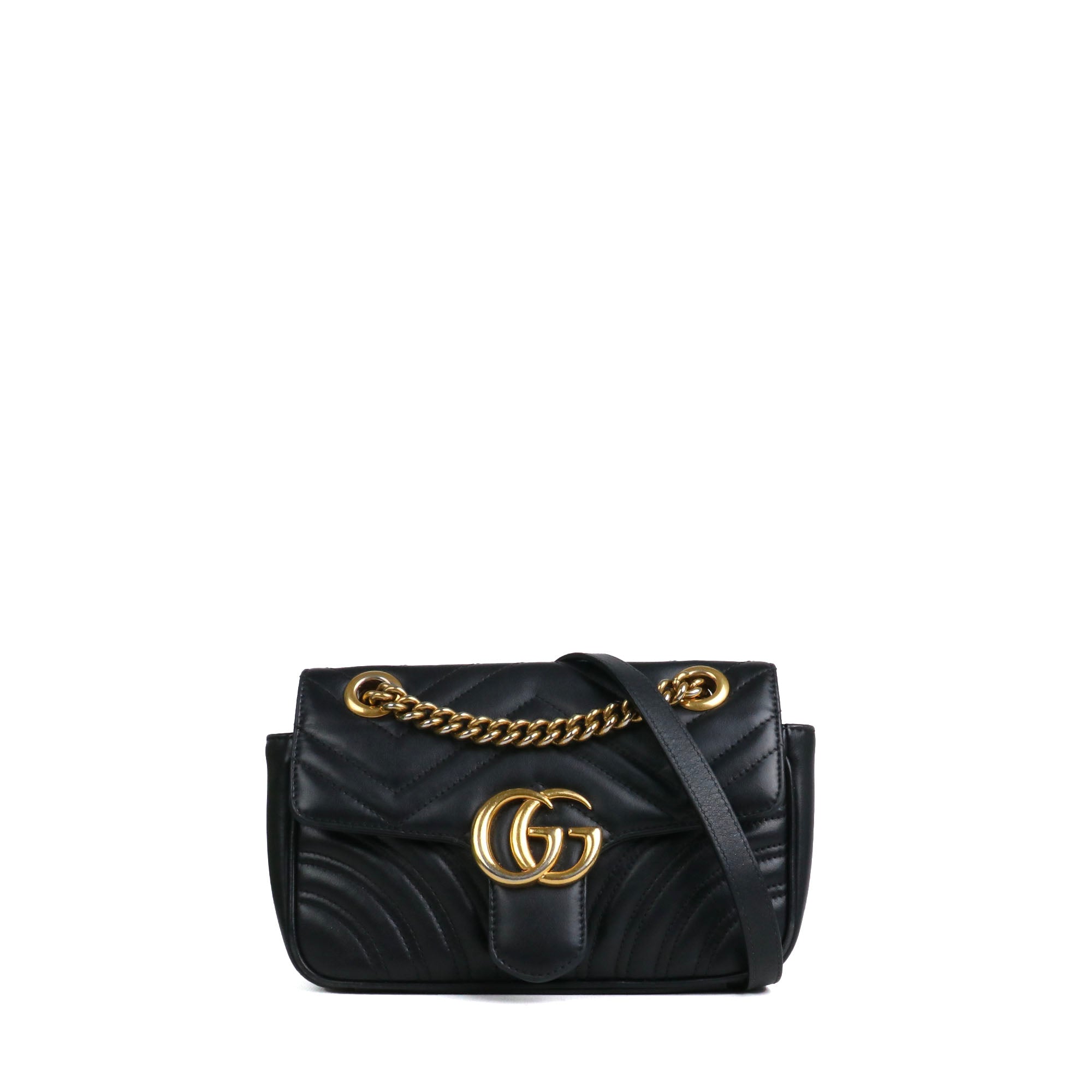 GUCCI - GG Marmont Small Size shoulder bag in black leather