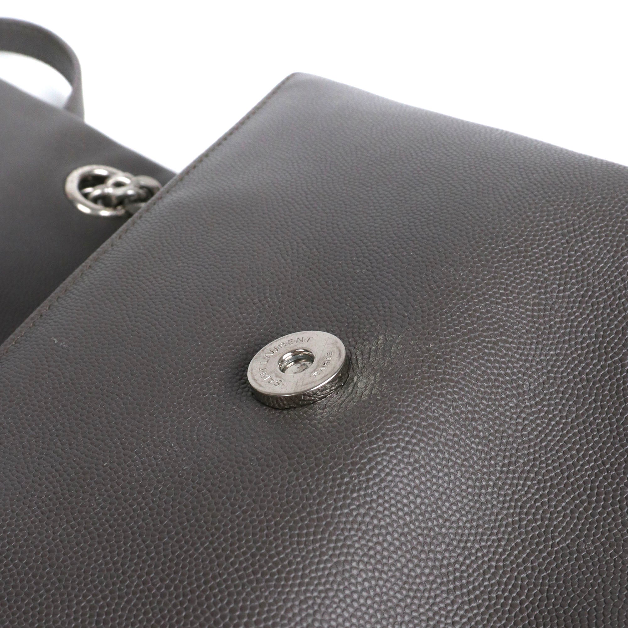 SAINT LAURENT - Sac à bandoulière West Hollywood Saint Laurent en cuir grainé gris